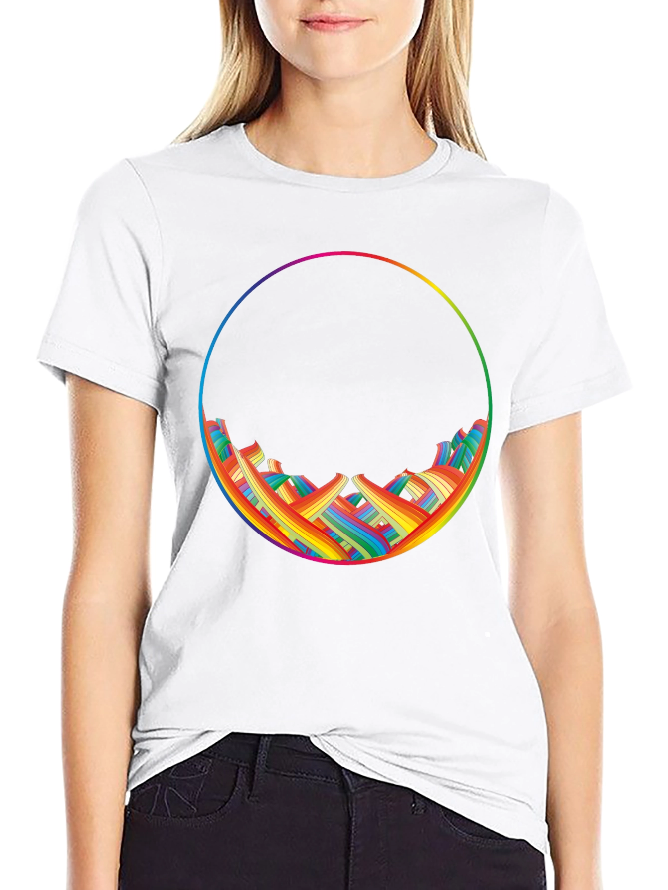 Rainbow Circle Graphic T-Shirt