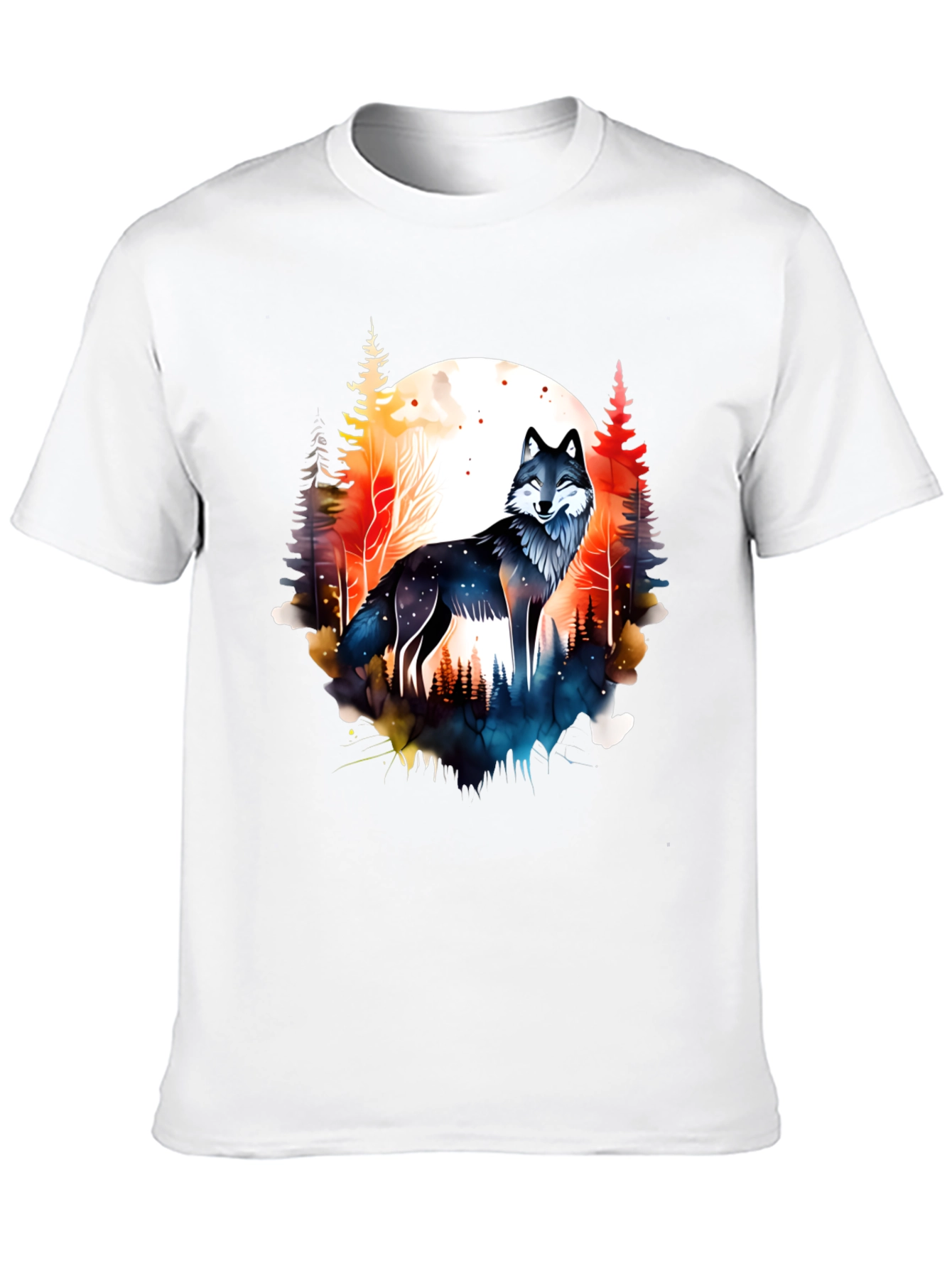 Wolf Forest Graphic Tee - Nature Inspired Design