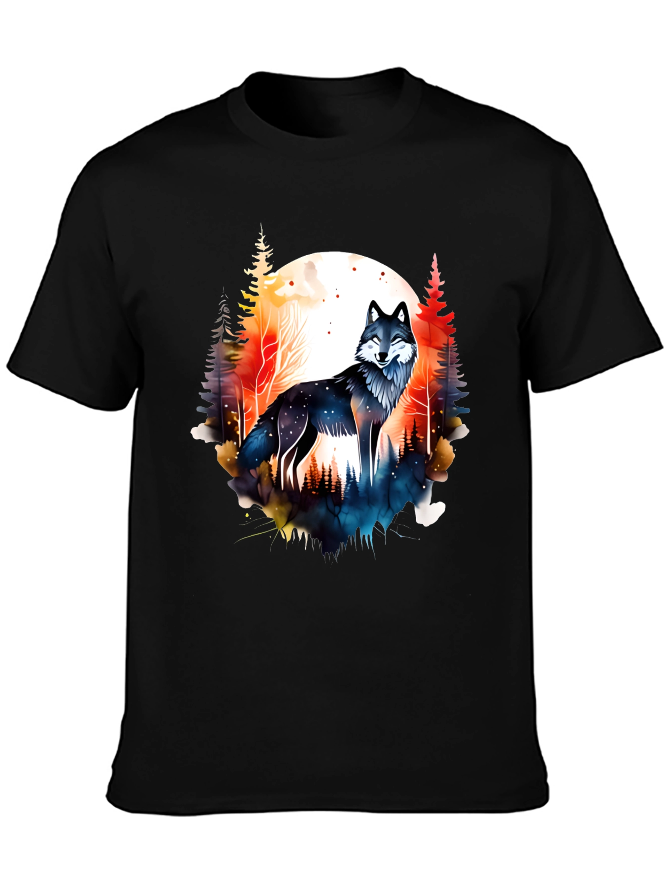 Wolf Forest Graphic Tee - Nature Inspired Design