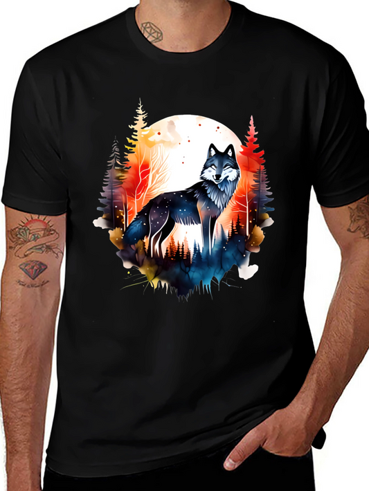 Wolf Forest Graphic Tee - Nature Inspired Design