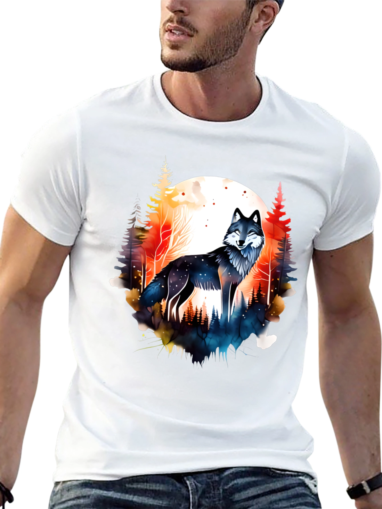 Wolf Forest Graphic Tee - Nature Inspired Design