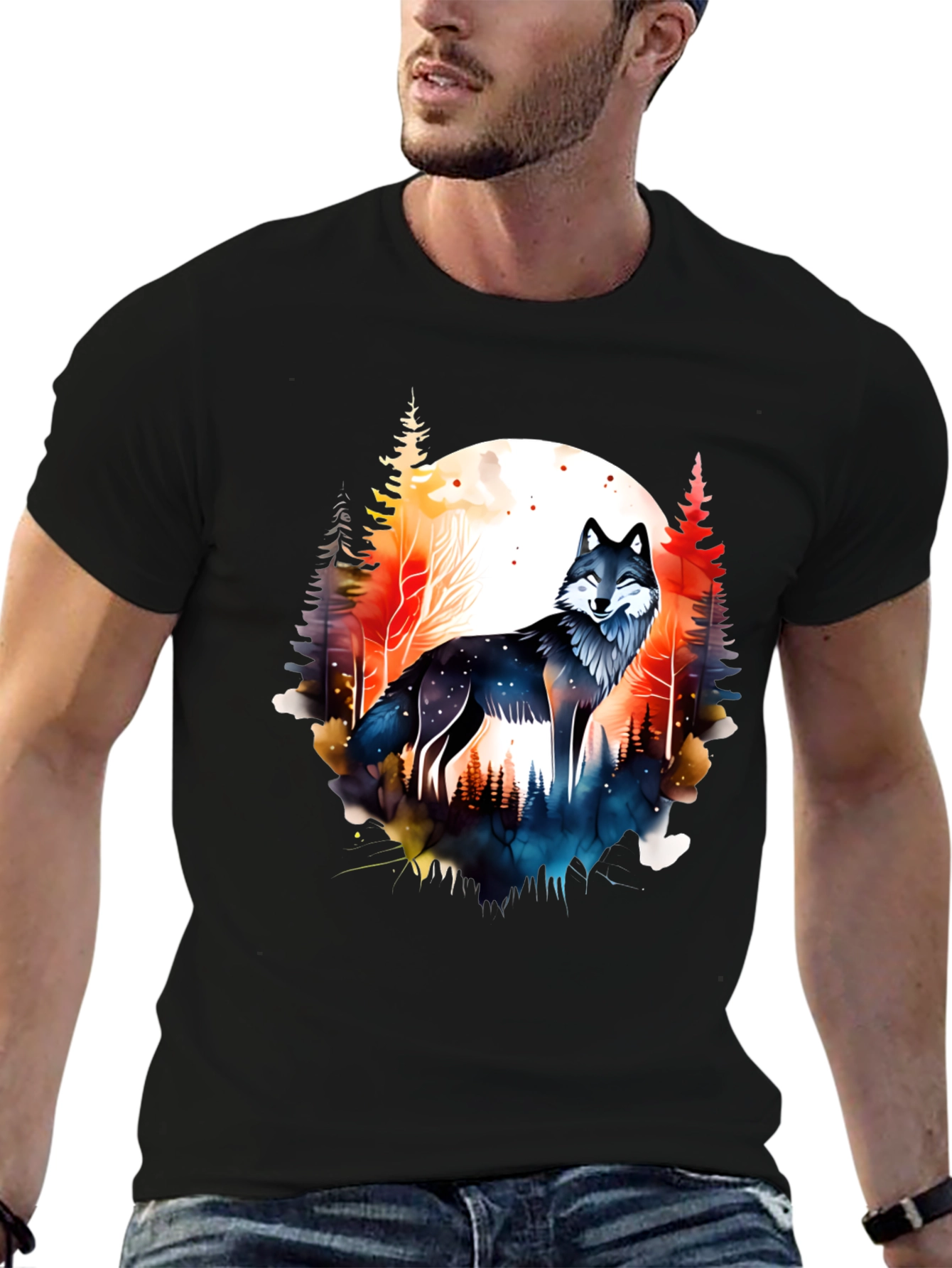 Wolf Forest Graphic Tee - Nature Inspired Design