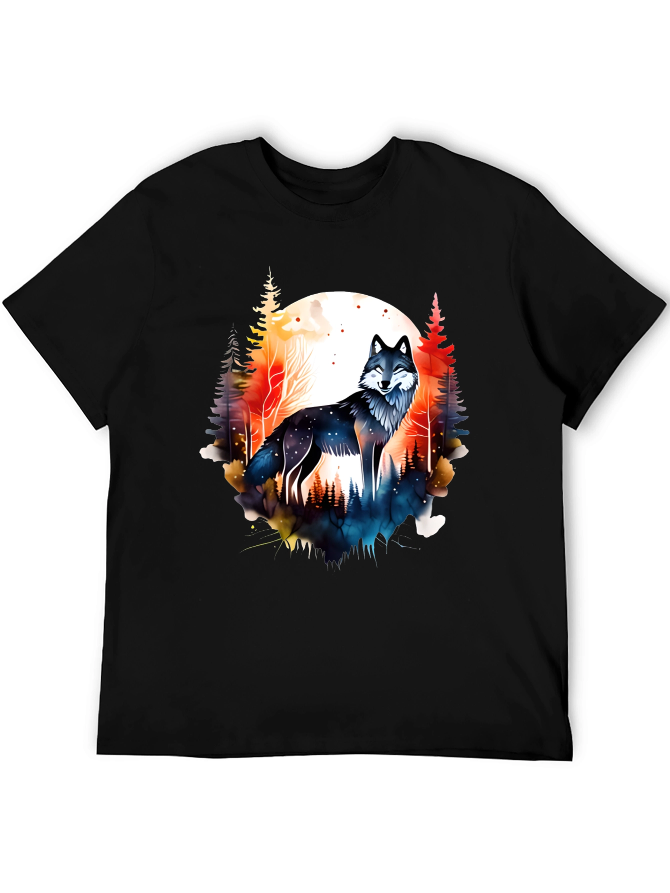 Wolf Forest Graphic Tee - Nature Inspired Design