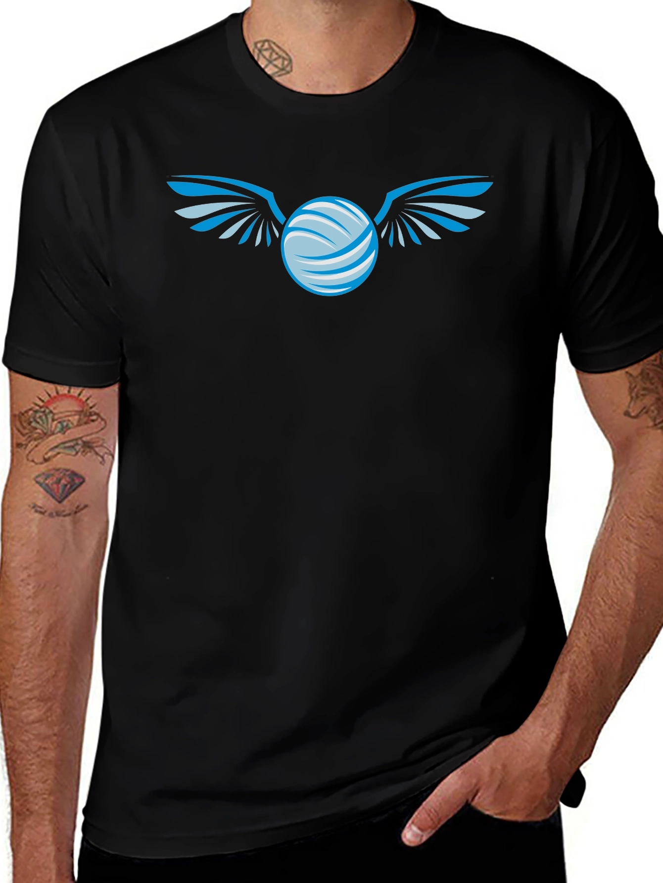 Winged Orb Graphic Black T-Shirt