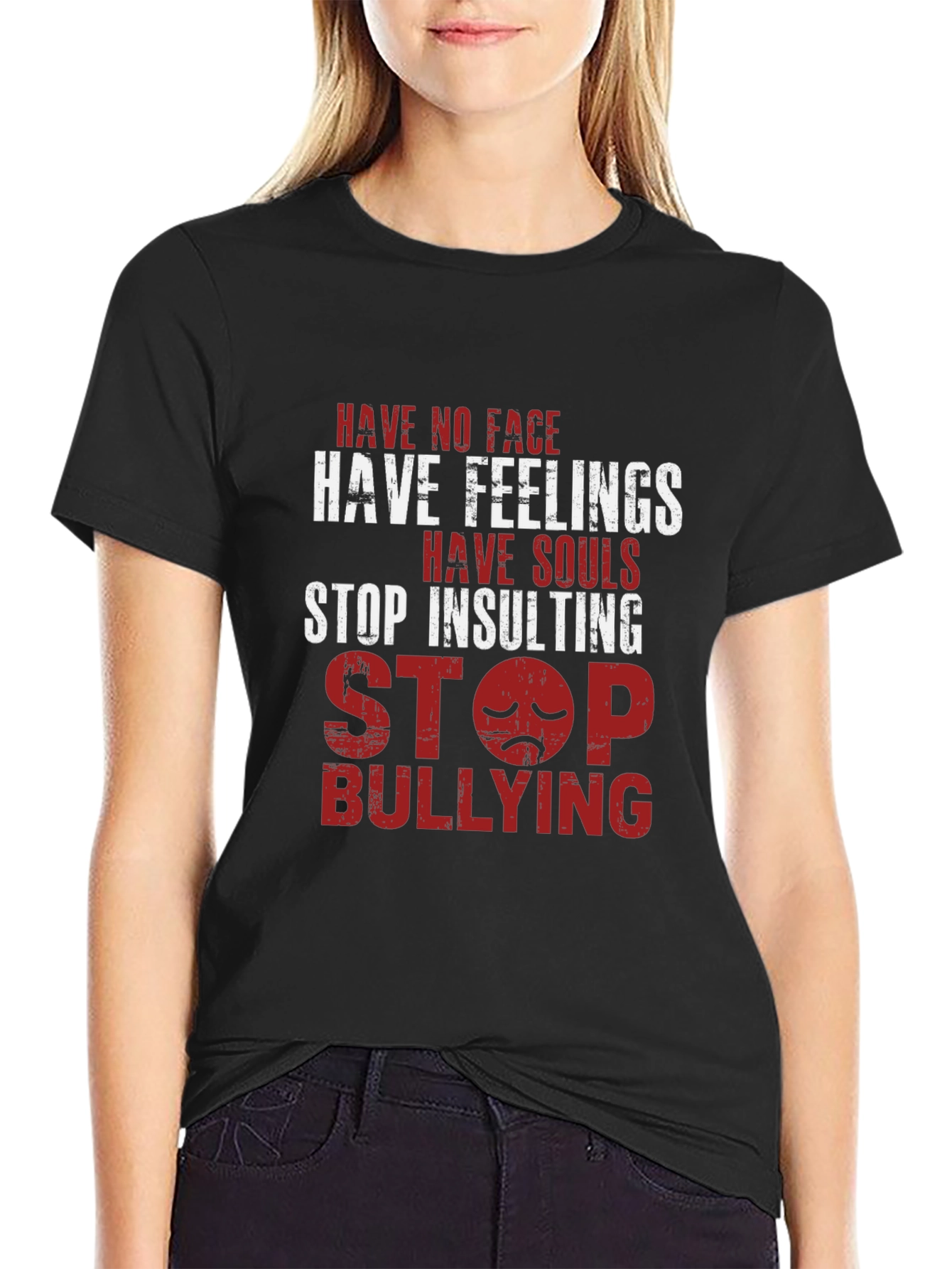 Stop Bullying Graphic Tee - Black Casual T-Shirt