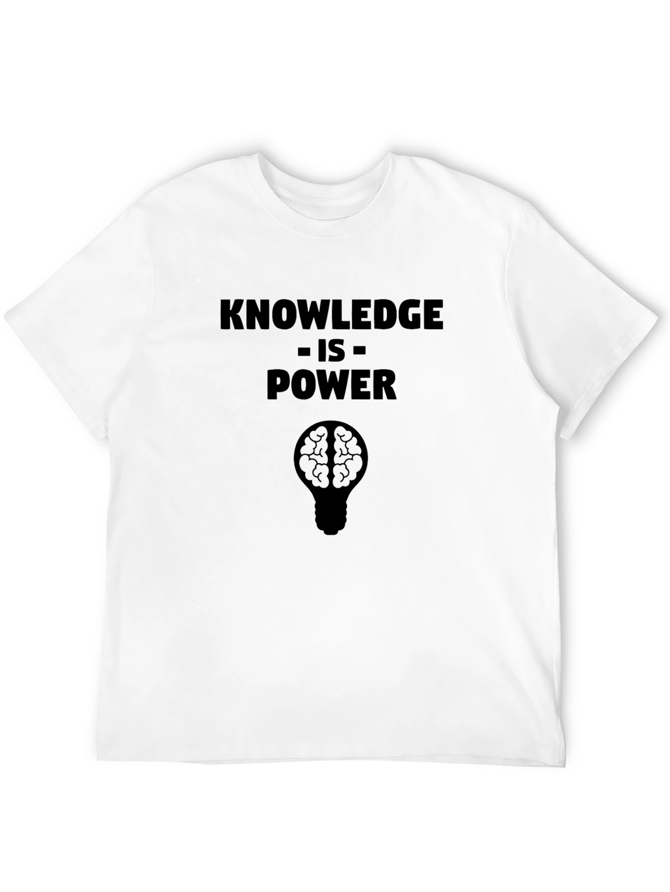 Knowledge is Power Brain Lightbulb Black T-Shirt