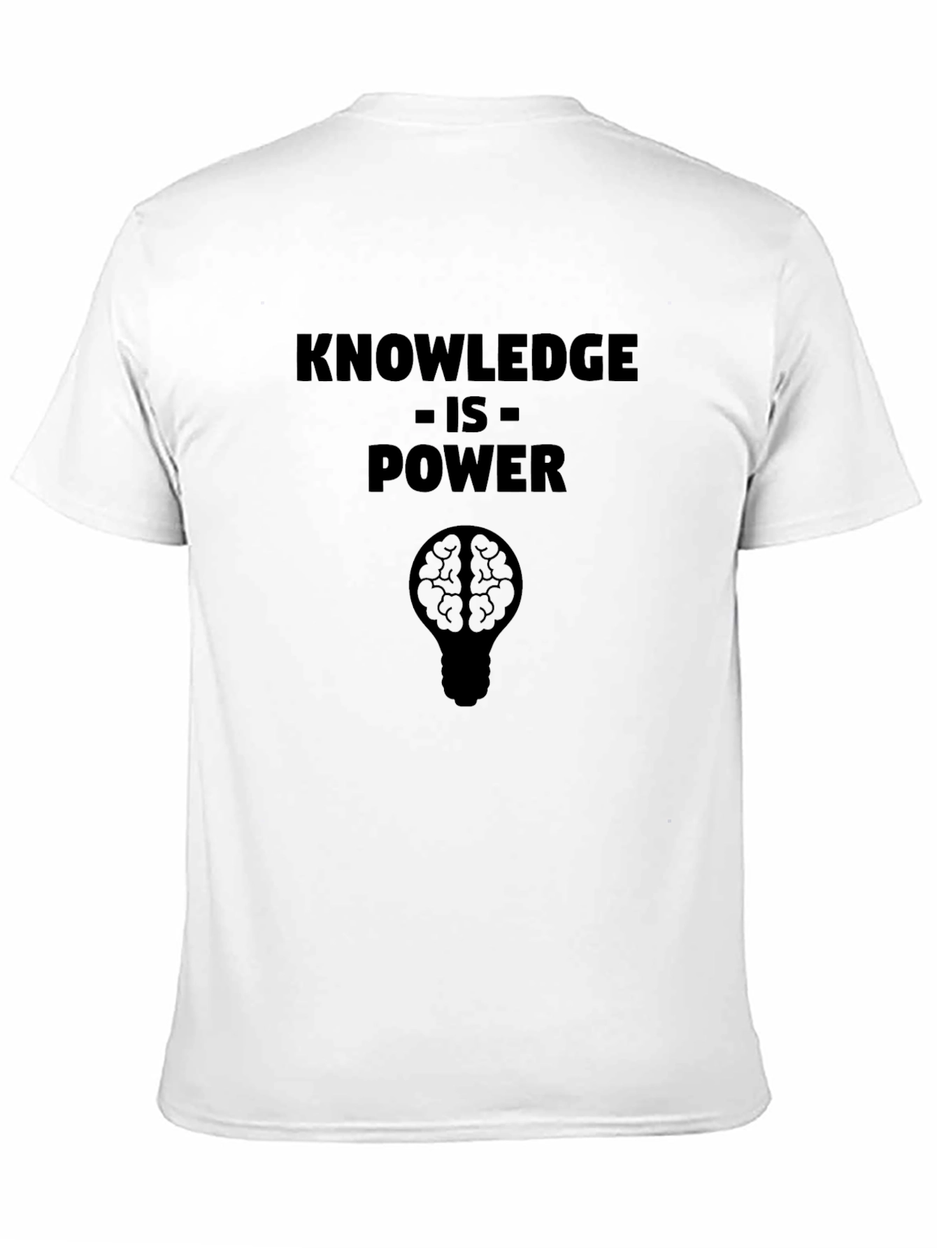 Knowledge is Power Brain Lightbulb Black T-Shirt