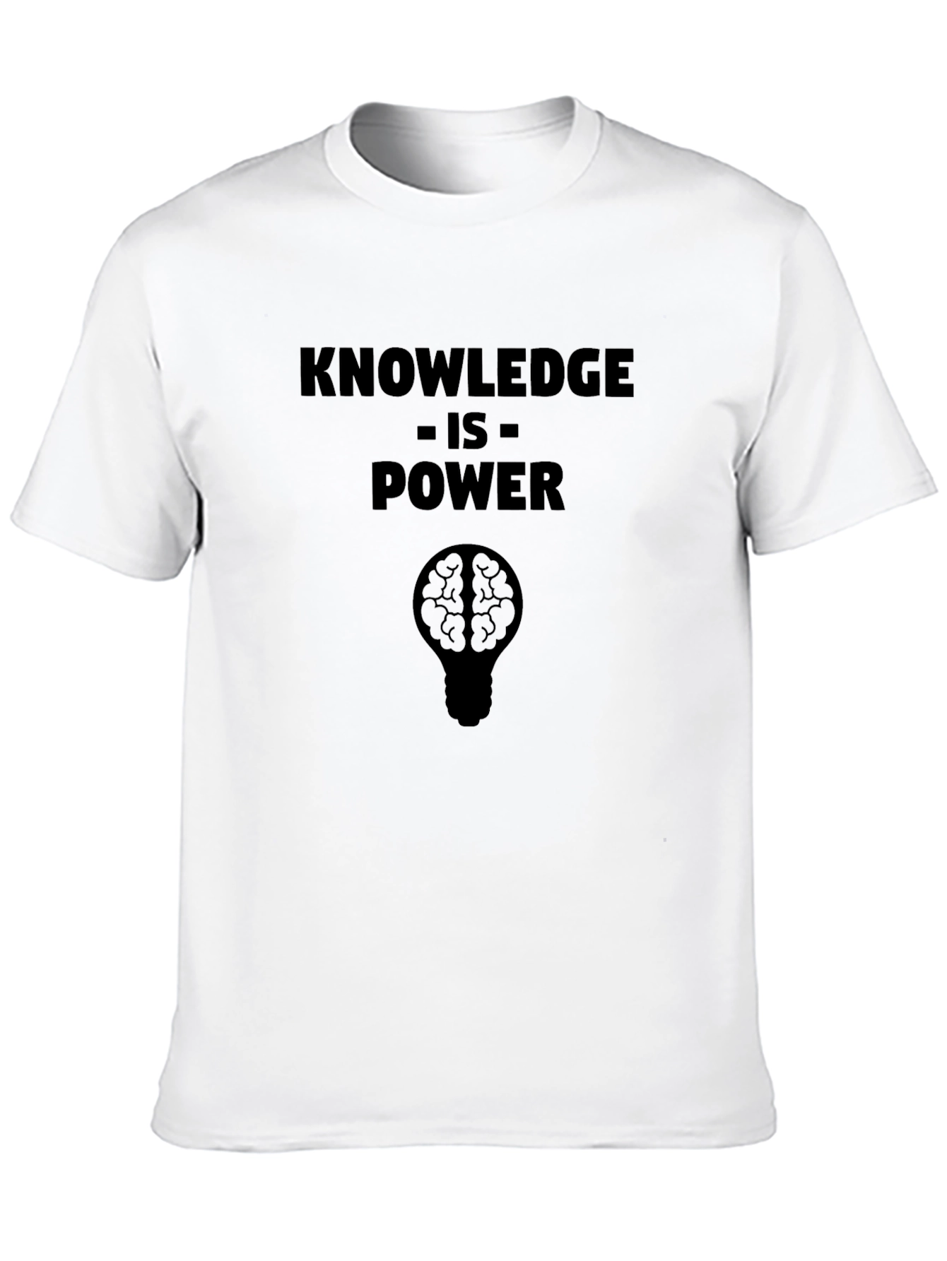 Knowledge is Power Brain Lightbulb Black T-Shirt