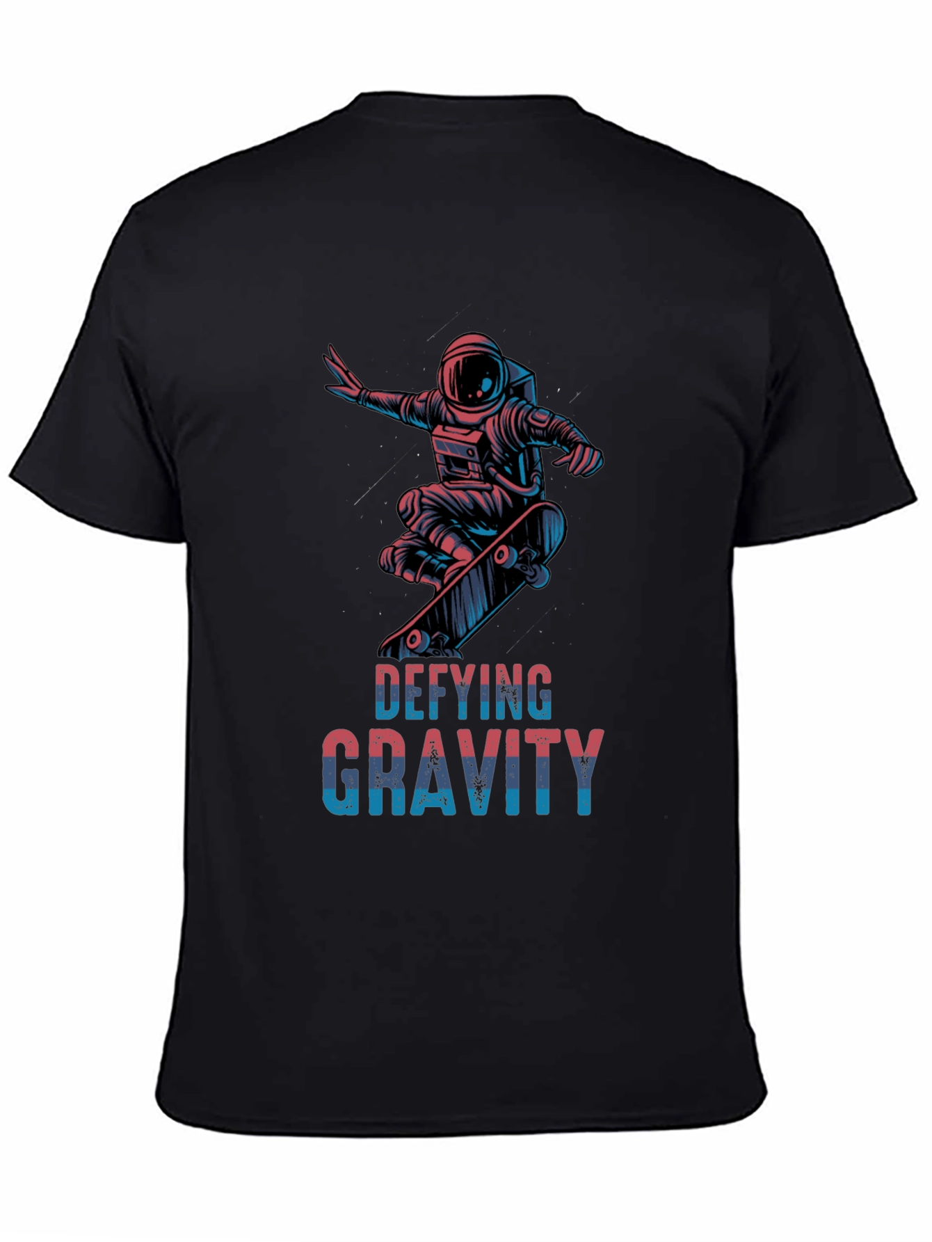 Defying Gravity Skateboard Astronaut Black T-Shirt