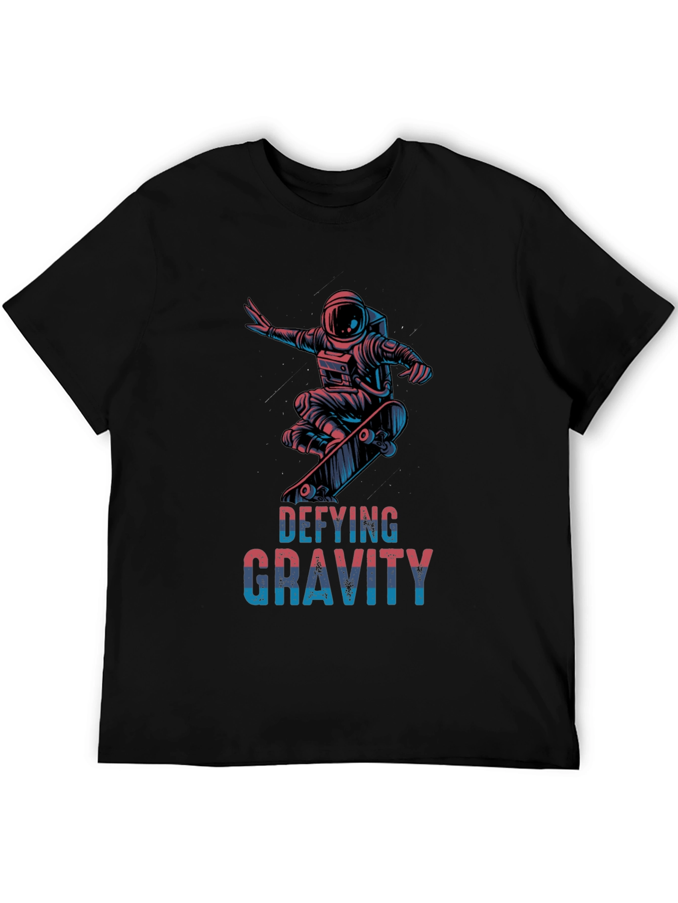 Defying Gravity Skateboard Astronaut Black T-Shirt