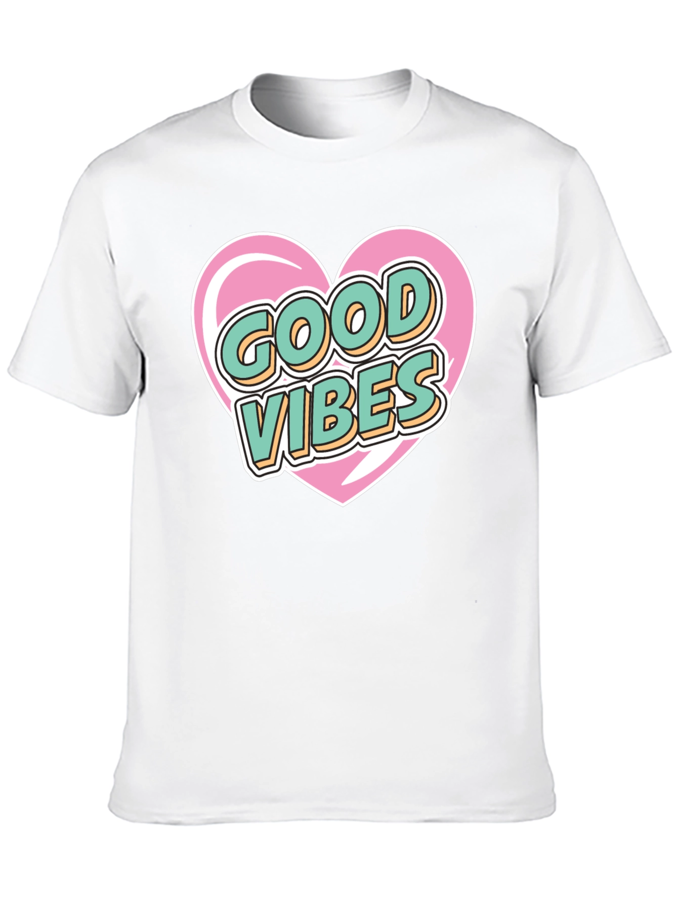 Good Vibes Heart Graphic Tee - Stylish Black T-Shirt
