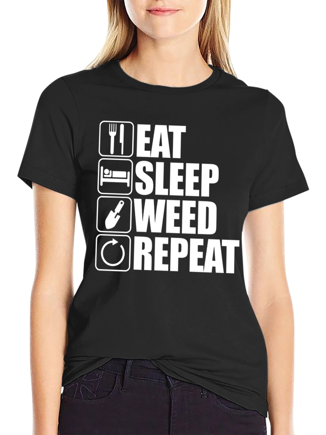 Eat Sleep Weed Repeat Funny T-Shirt