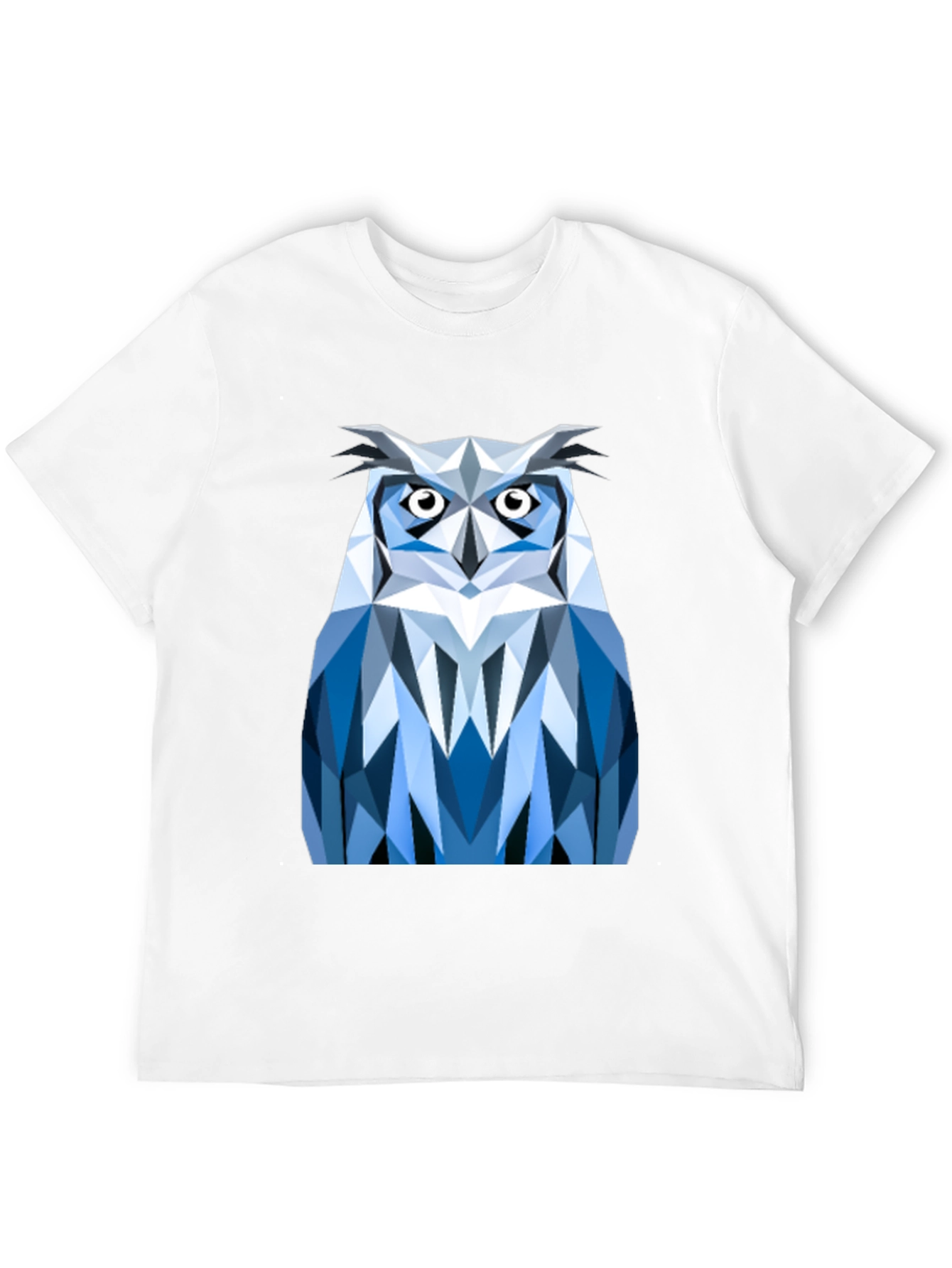 Geometric Owl Print Black T-Shirt