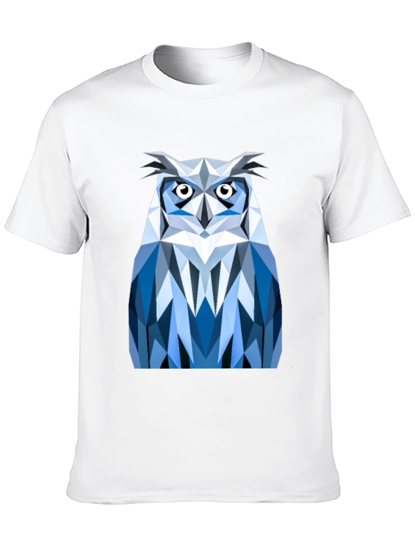 Geometric Owl Print Black T-Shirt