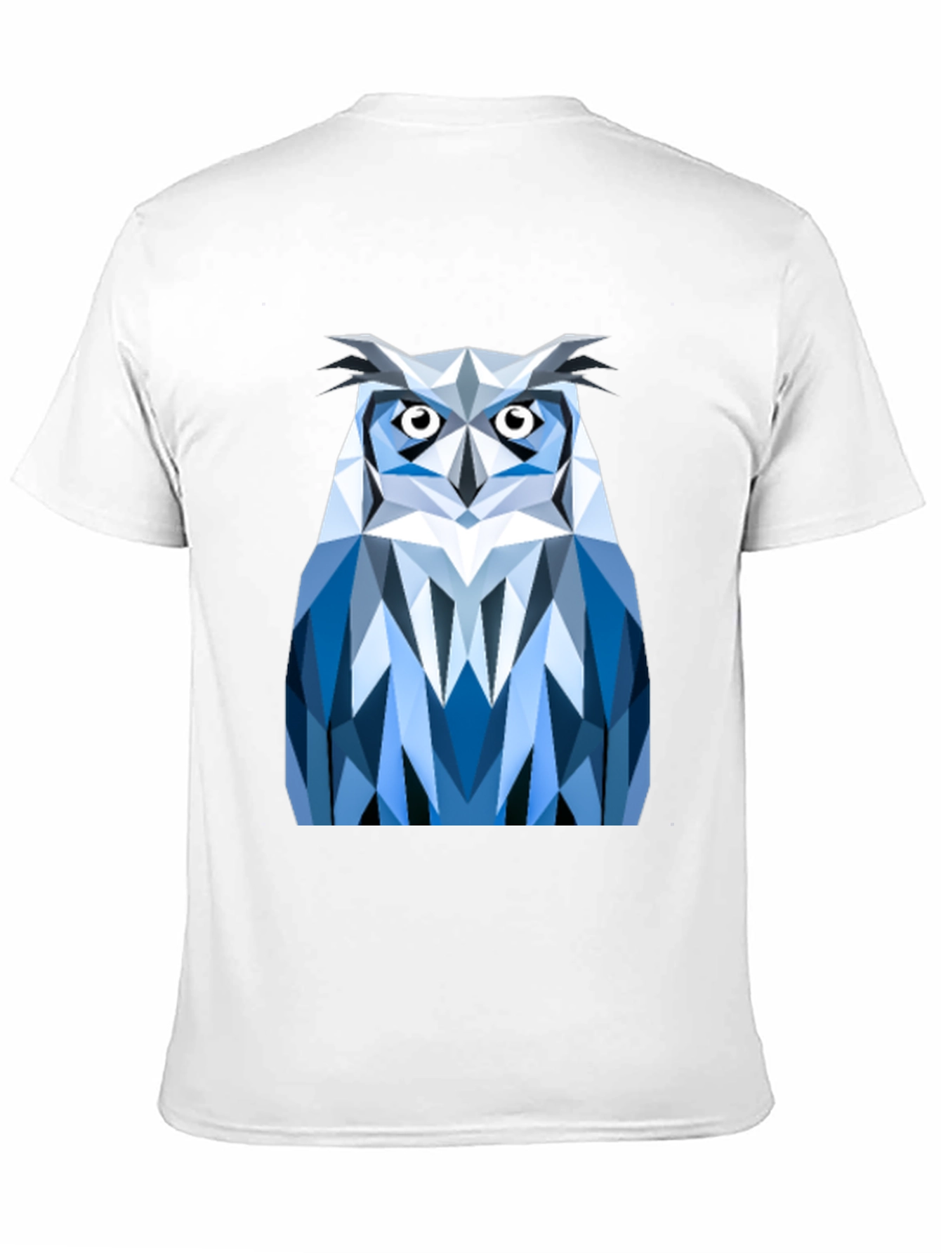 Geometric Owl Print Black T-Shirt
