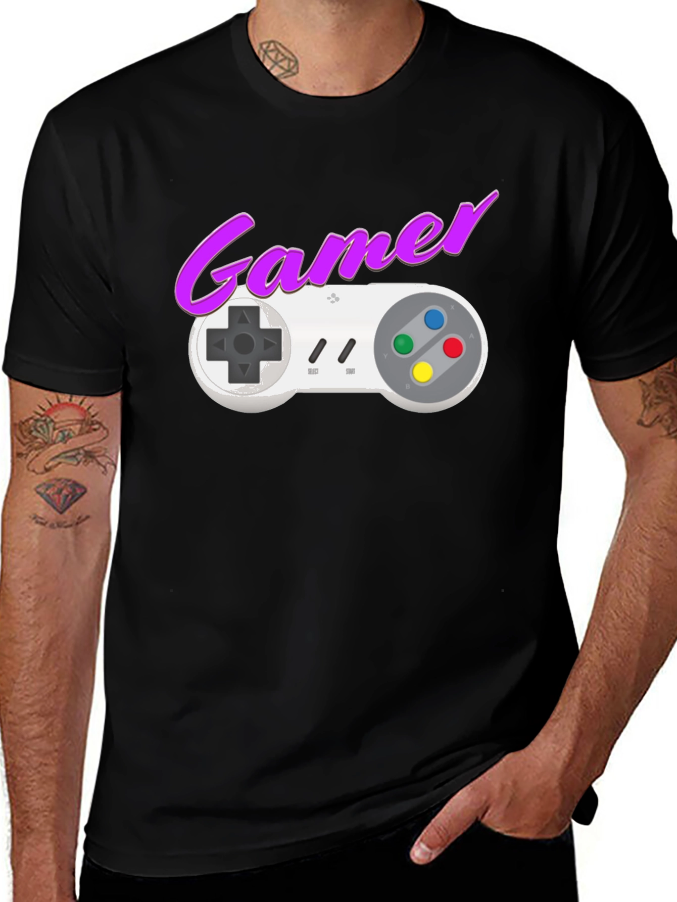 Retro Gamer T-Shirt - SNES Controller Graphic Tee