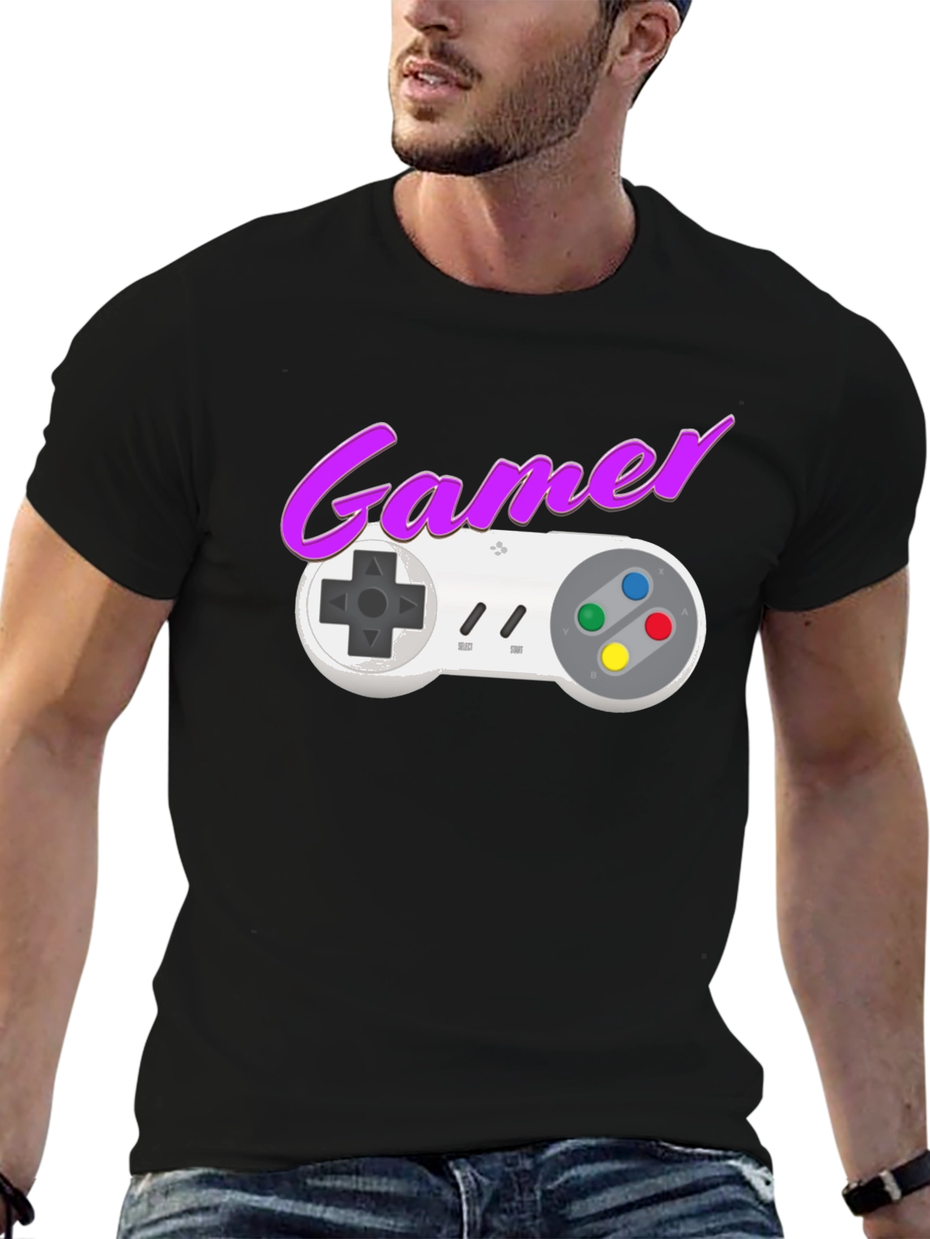 Retro Gamer T-Shirt - SNES Controller Graphic Tee
