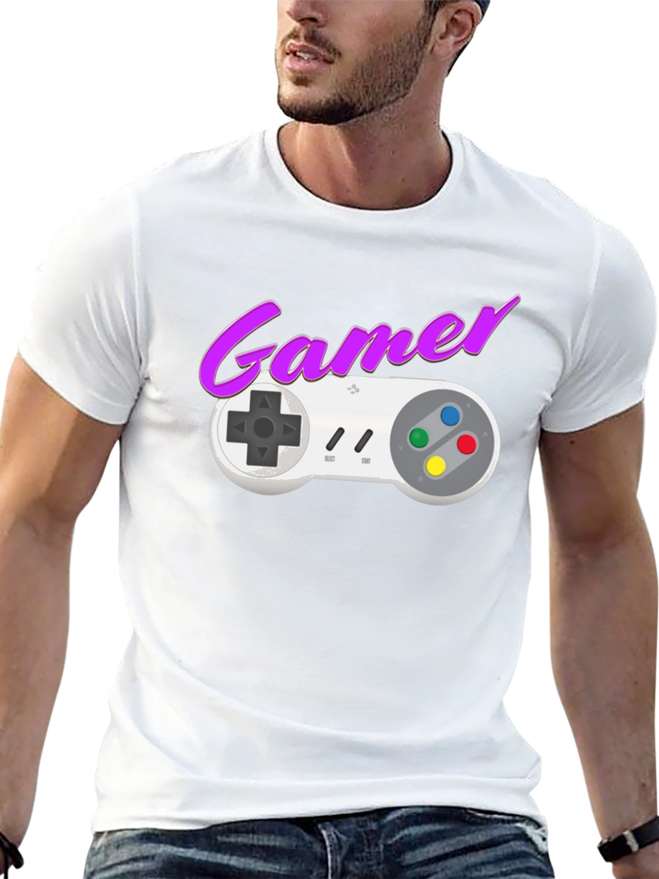 Retro Gamer T-Shirt - SNES Controller Graphic Tee