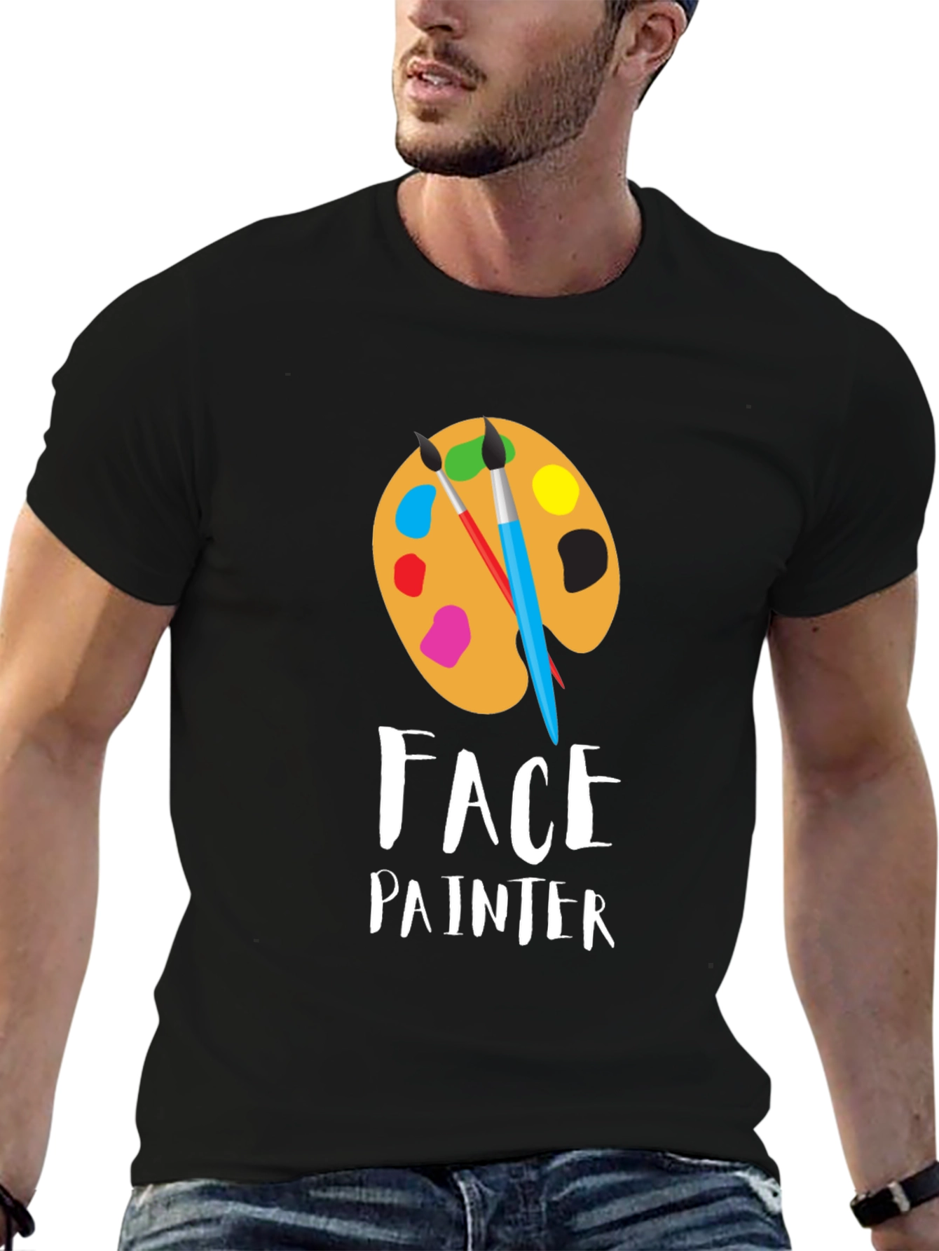 Face Painter T-Shirt: Artistic Palette Design