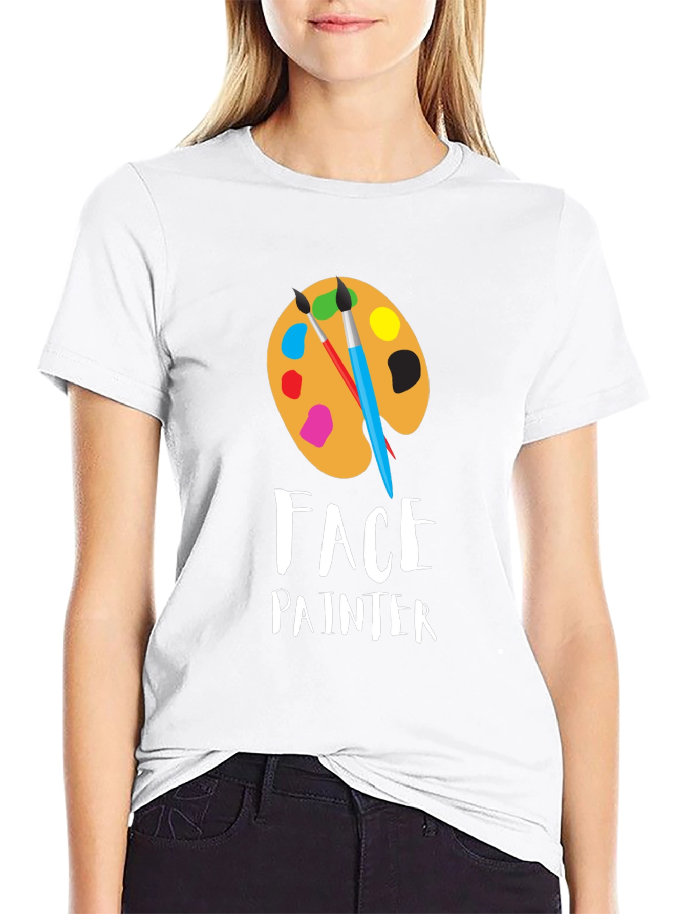 Face Painter T-Shirt: Artistic Palette Design