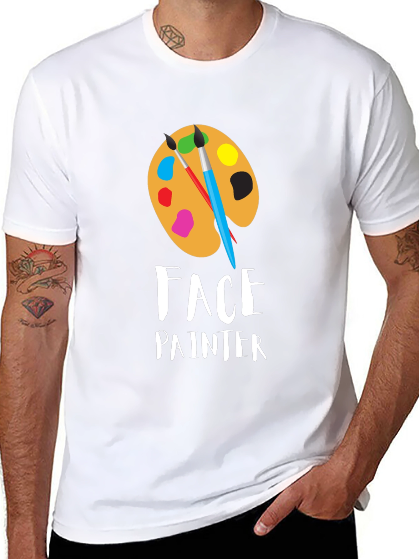 Face Painter T-Shirt: Artistic Palette Design