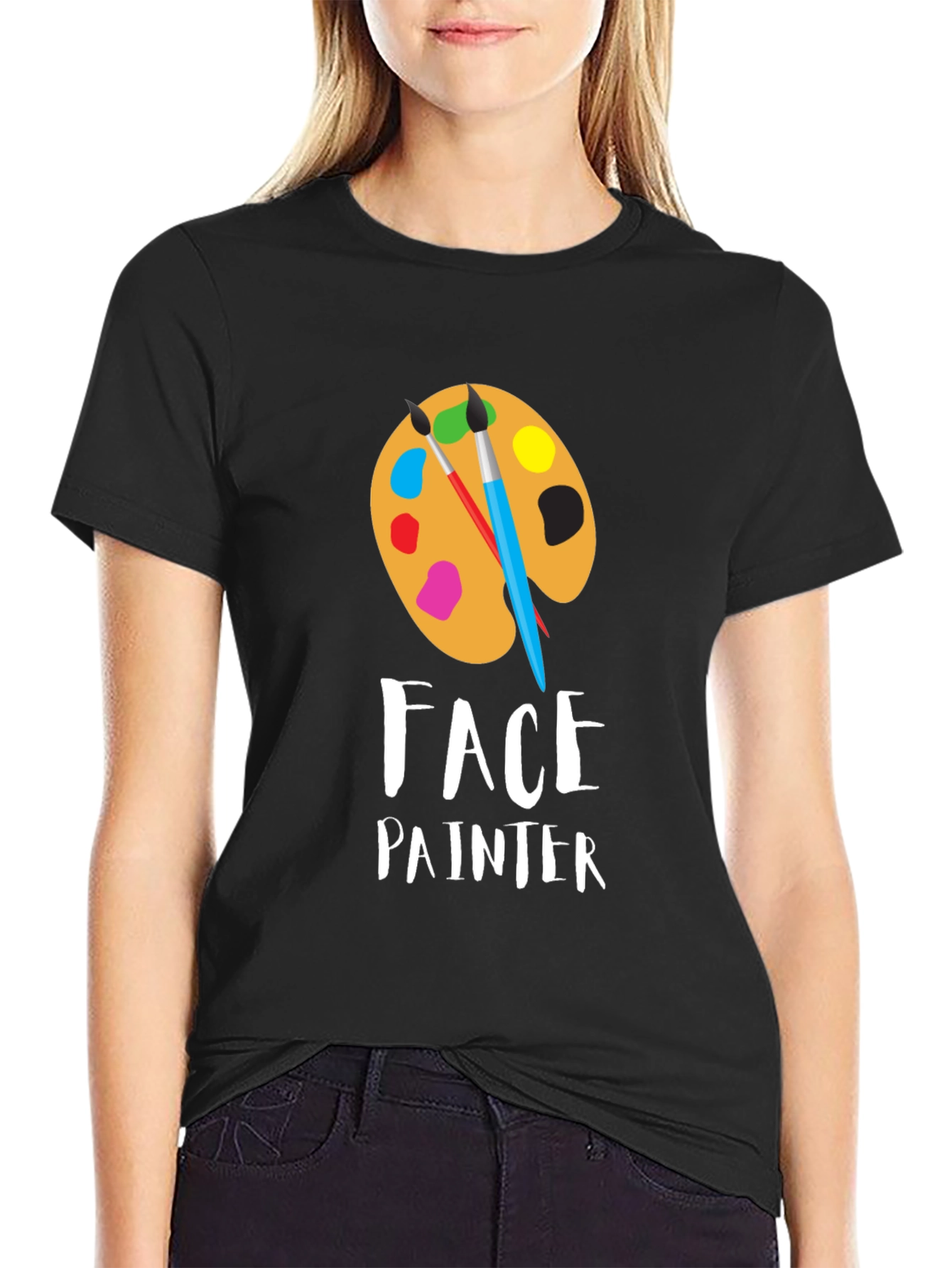 Face Painter T-Shirt: Artistic Palette Design