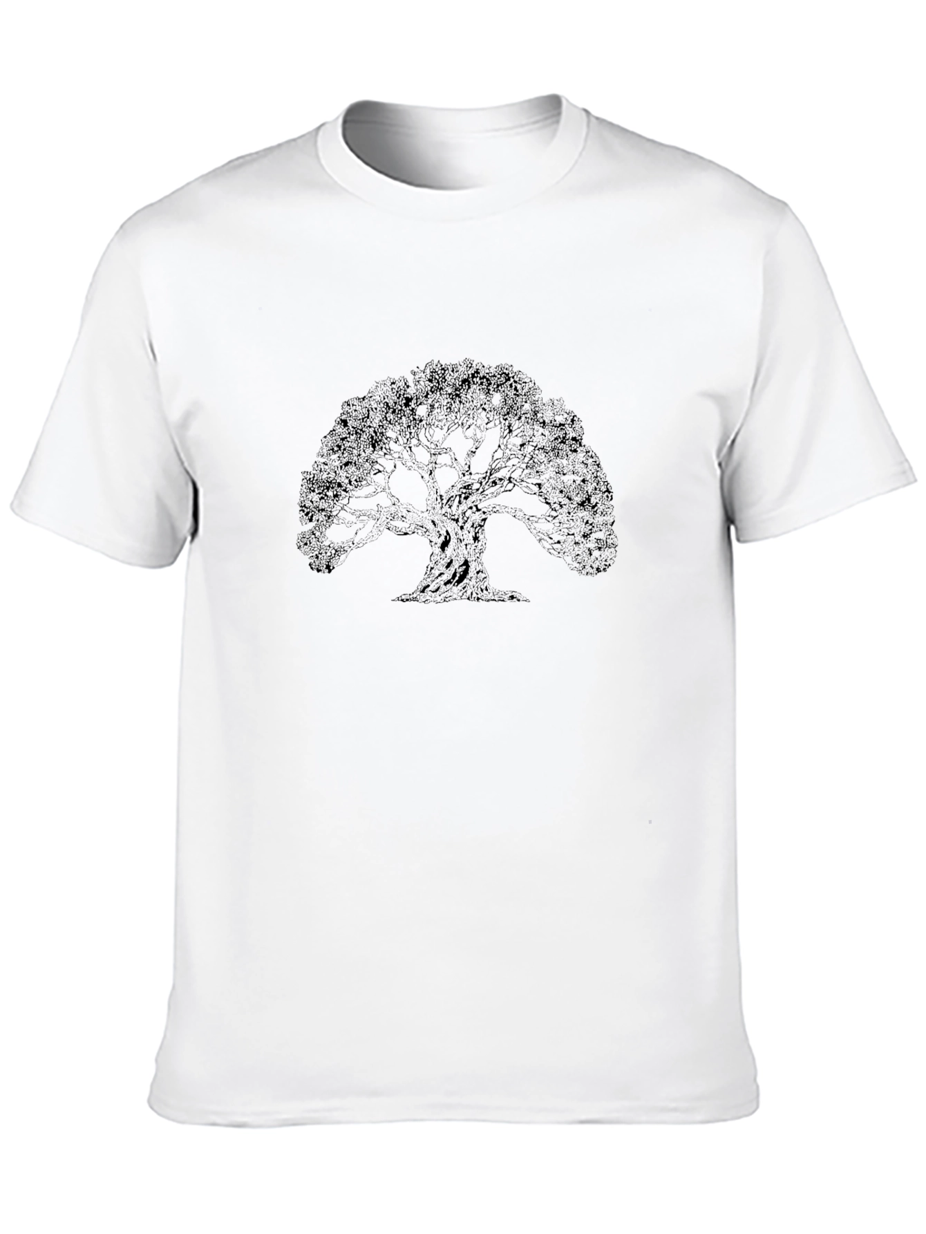 Black T-Shirt with Tree Graphic Print