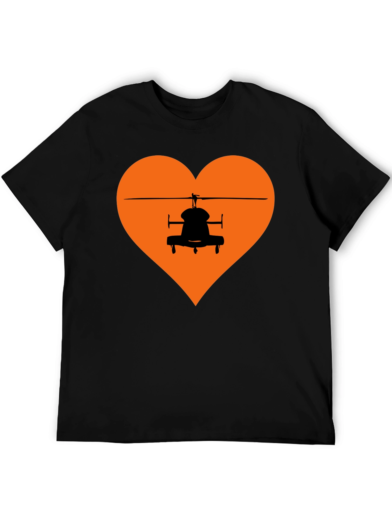 Helicopter Heart Graphic Tee - Black T-Shirt