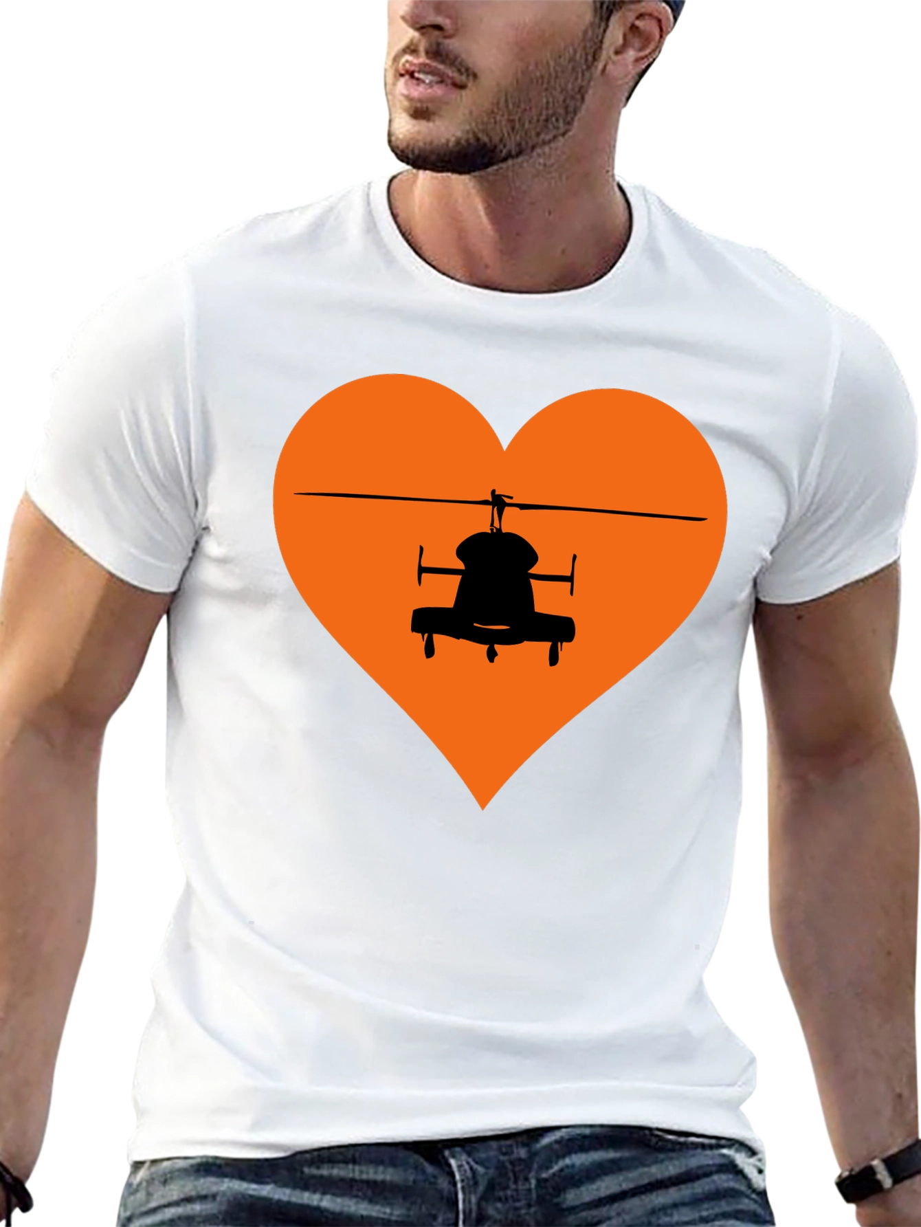 Helicopter Heart Graphic Tee - Black T-Shirt