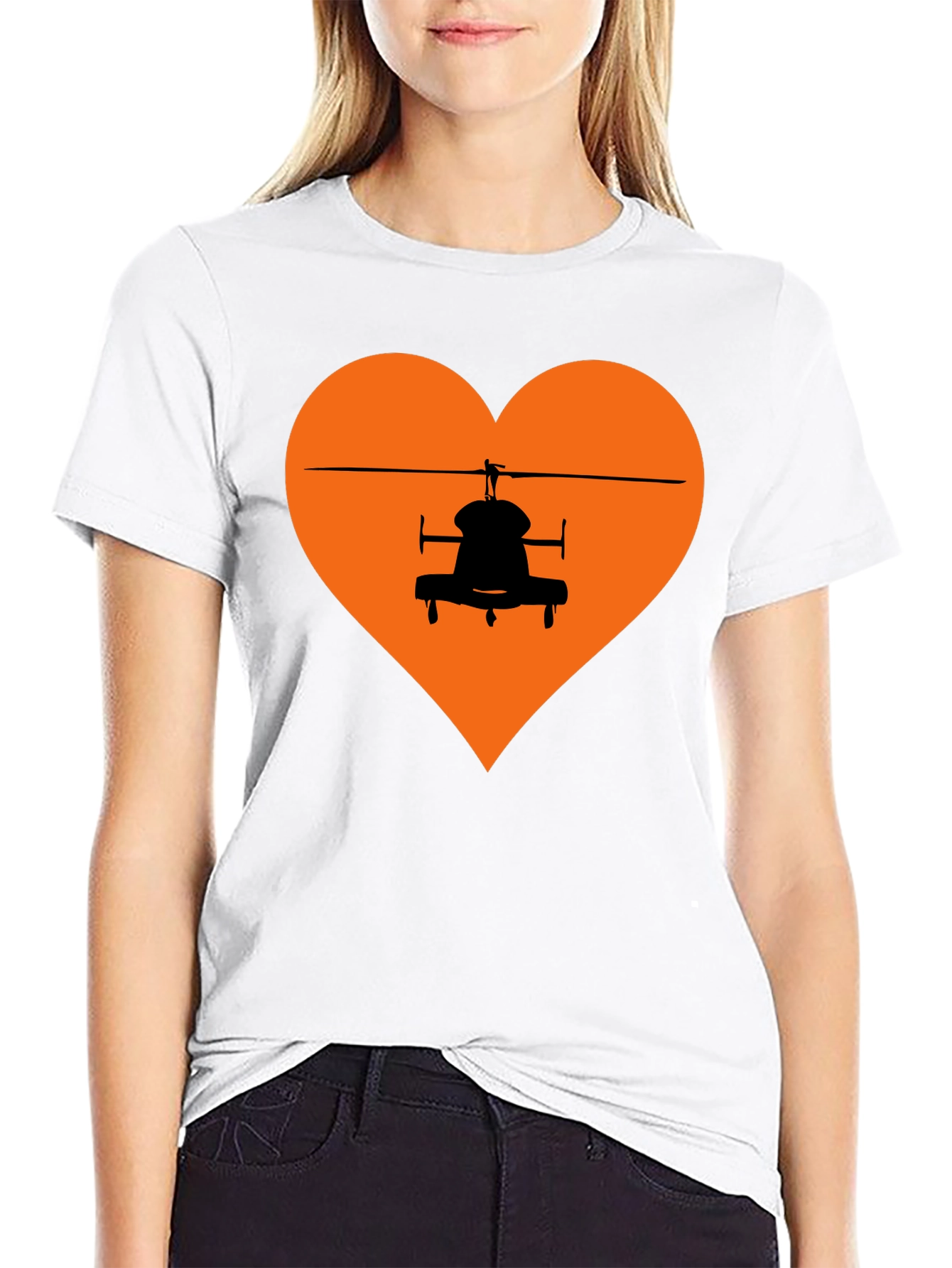 Helicopter Heart Graphic Tee - Black T-Shirt