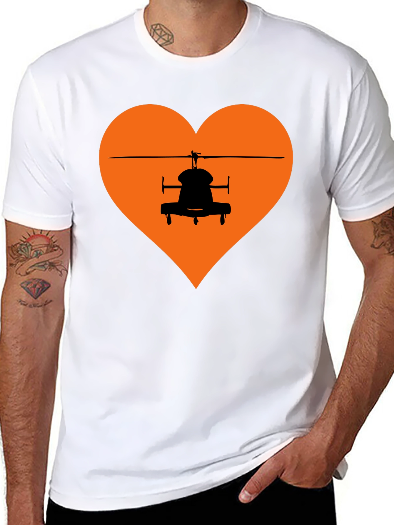 Helicopter Heart Graphic Tee - Black T-Shirt