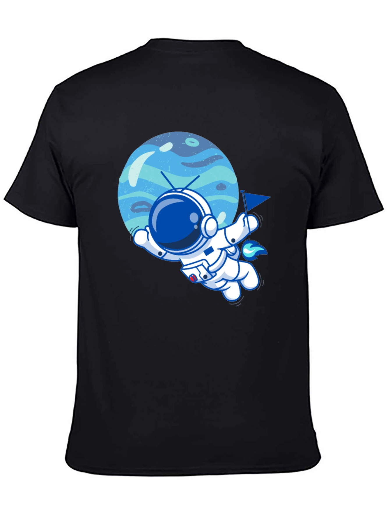 Astronaut & Planet Graphic Tee - Cool Space T-Shirt