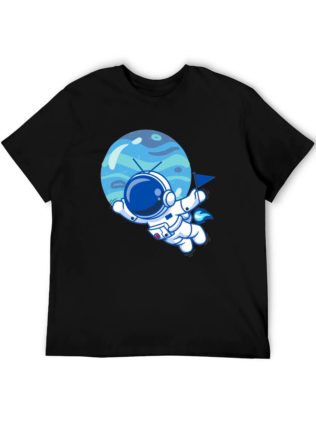 Astronaut & Planet Graphic Tee - Cool Space T-Shirt
