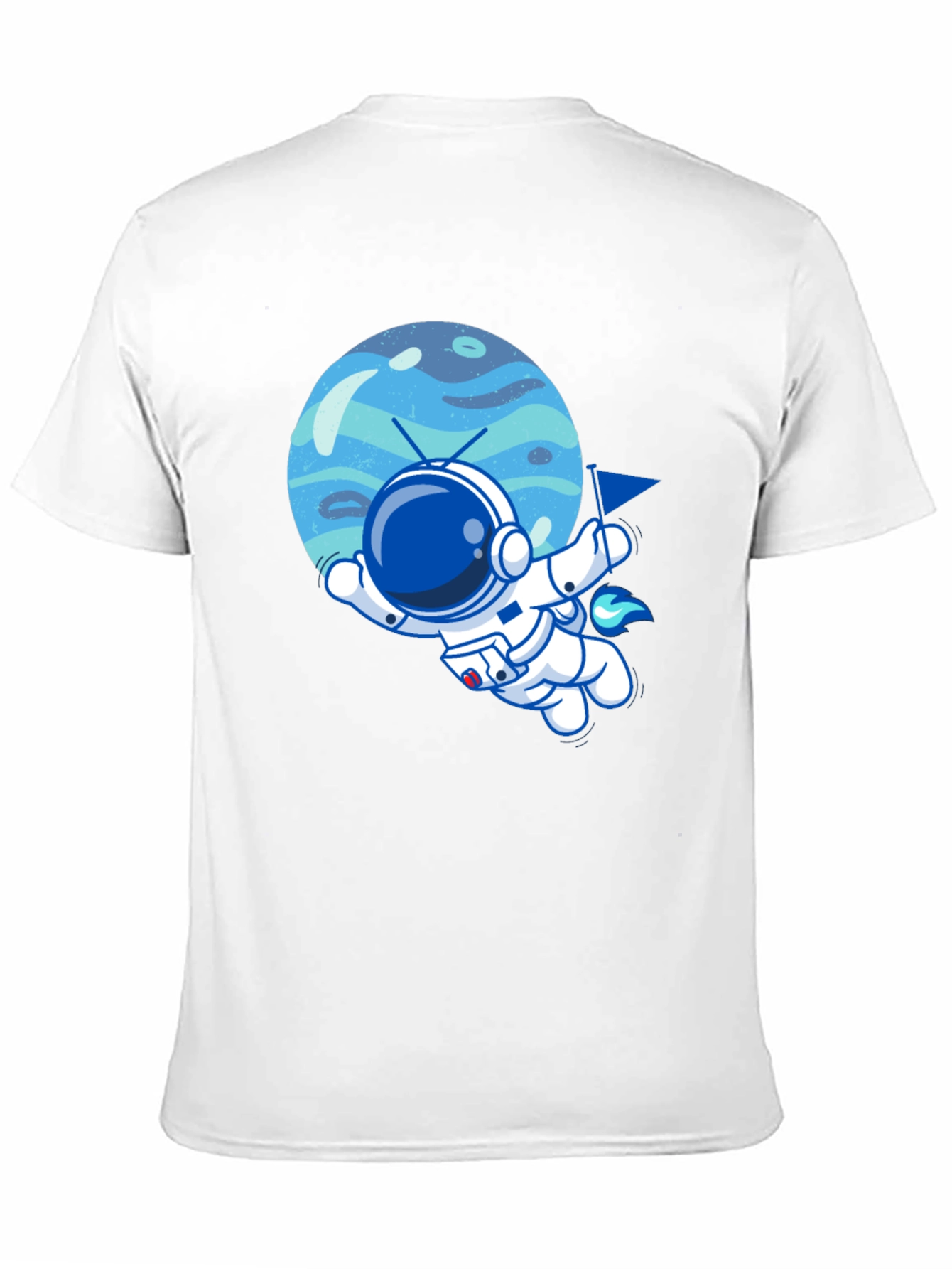 Astronaut & Planet Graphic Tee - Cool Space T-Shirt