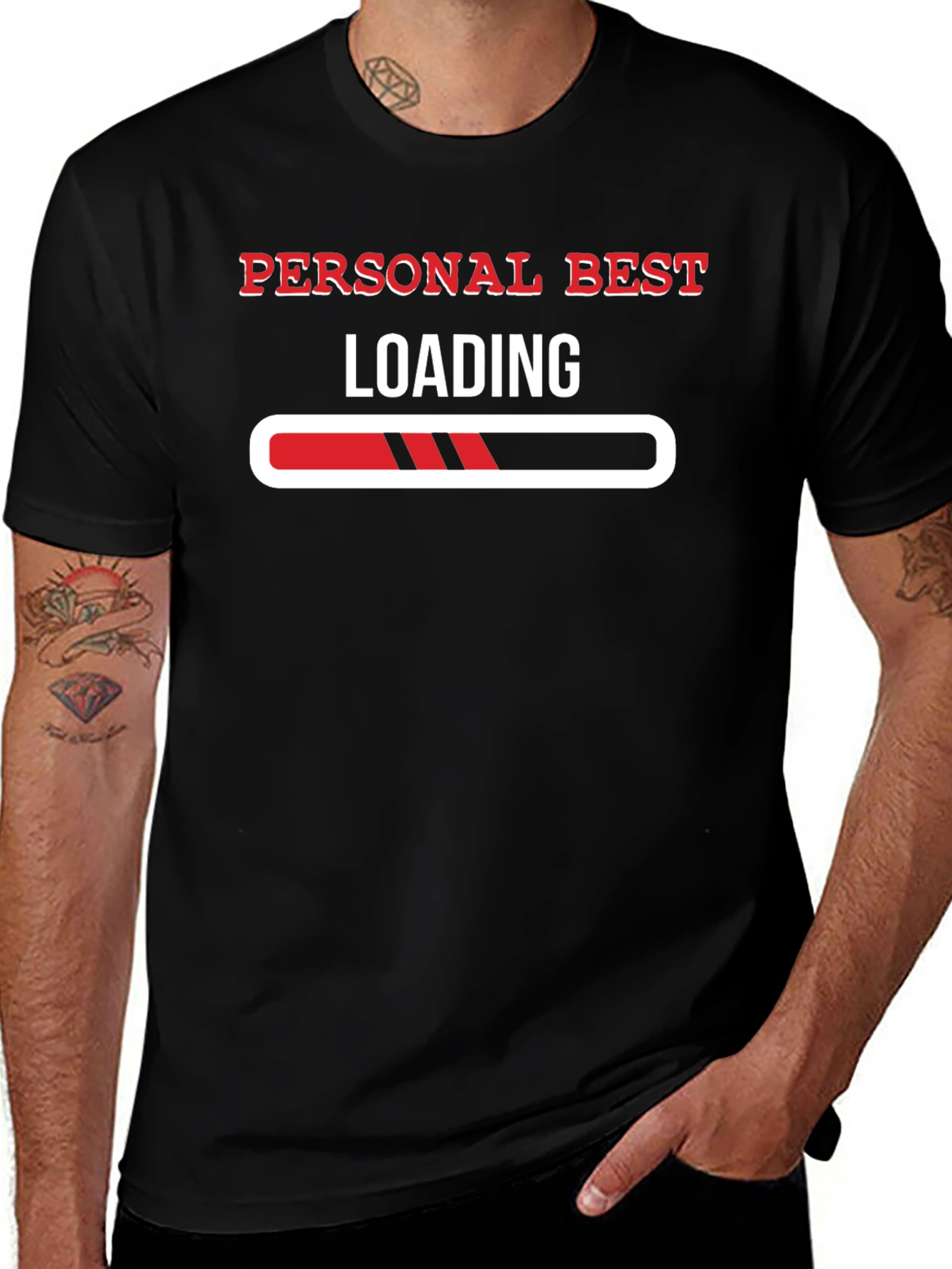 Personal Best Loading Black Graphic Tee