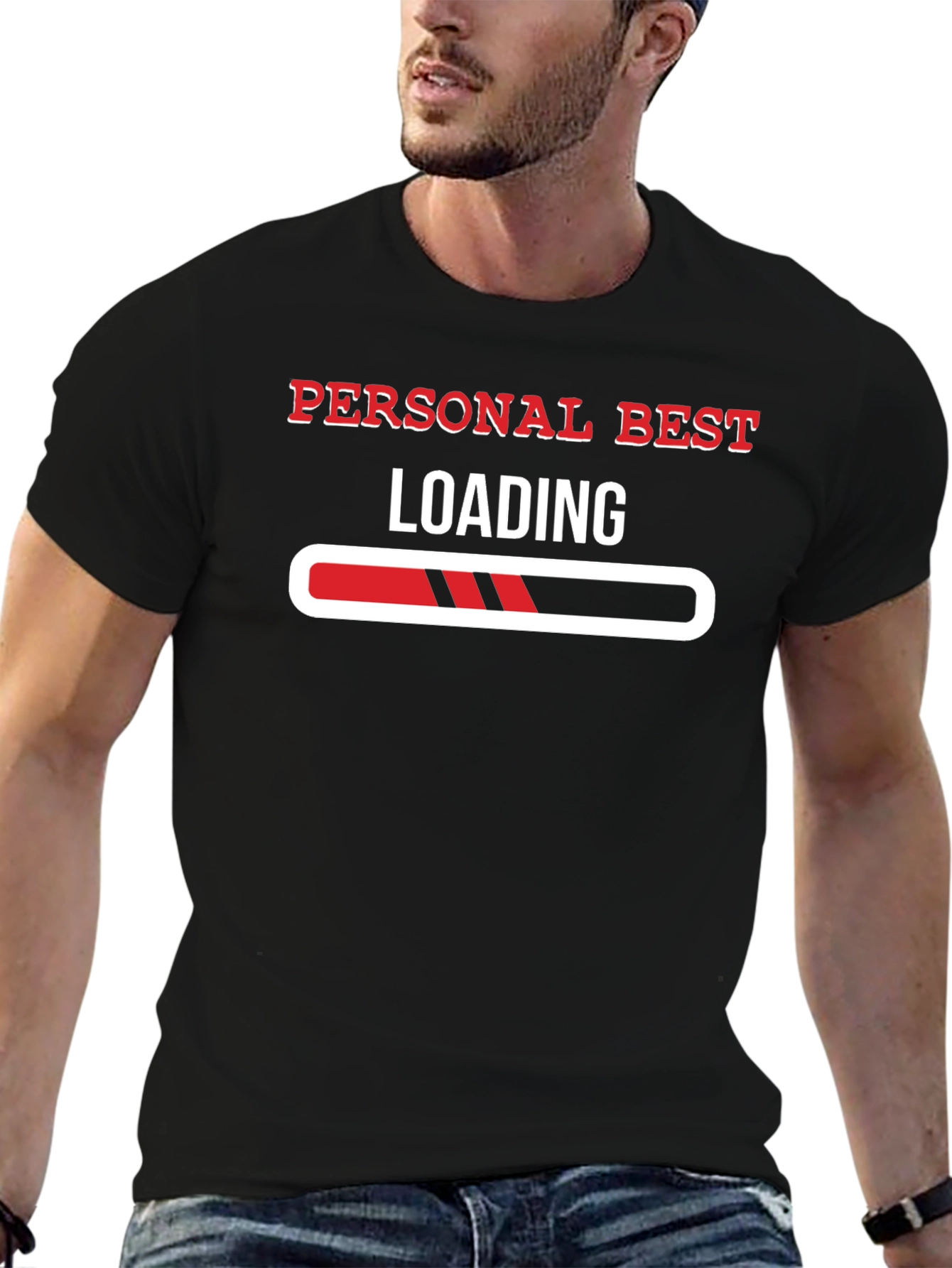 Personal Best Loading Black Graphic Tee