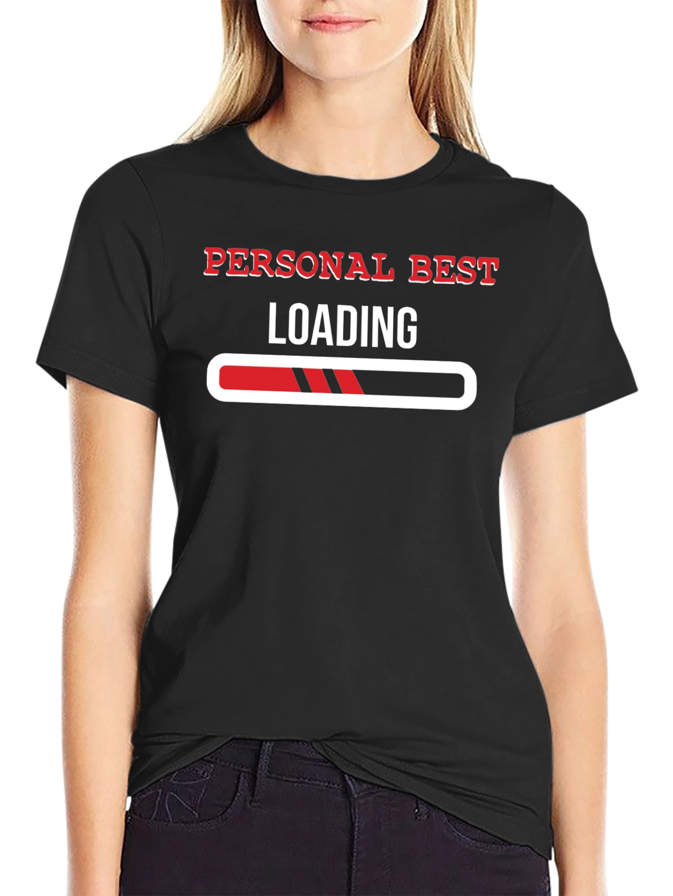 Personal Best Loading Black Graphic Tee