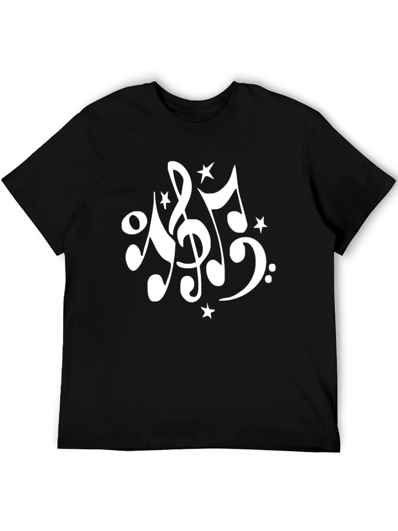 Music Notes T-Shirt - Black Casual Tee