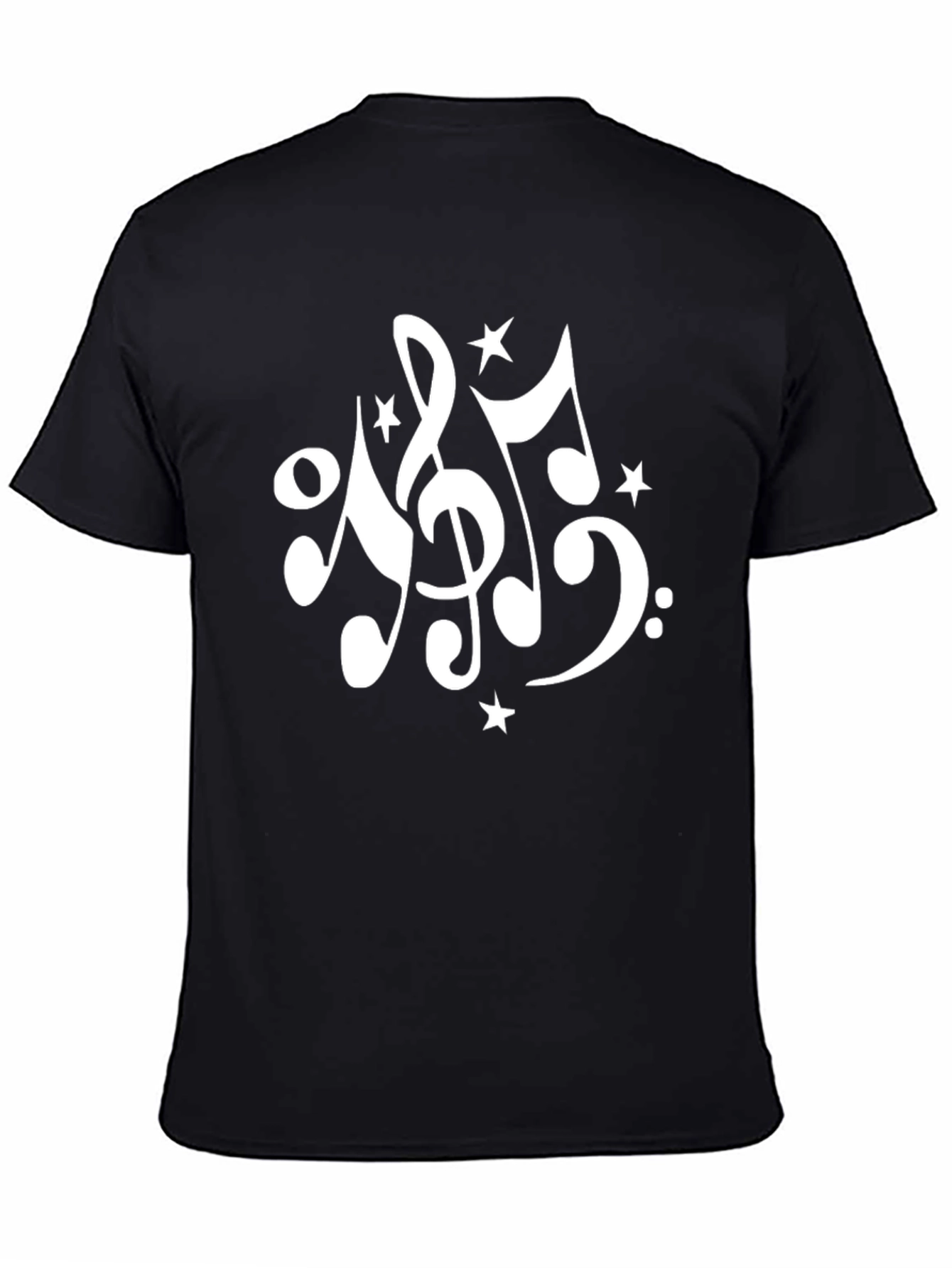 Music Notes T-Shirt - Black Casual Tee