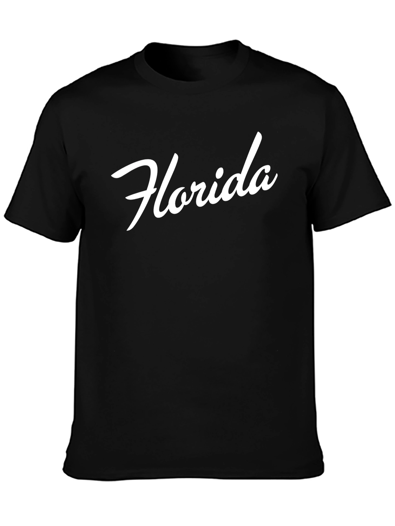 Florida Script Black Cotton T-Shirt