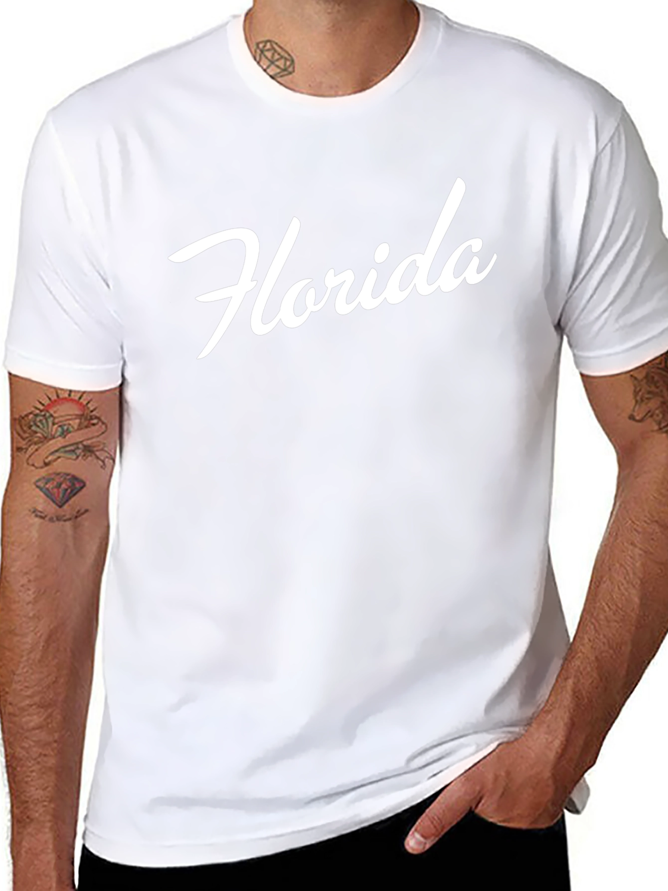 Florida Script Black Cotton T-Shirt