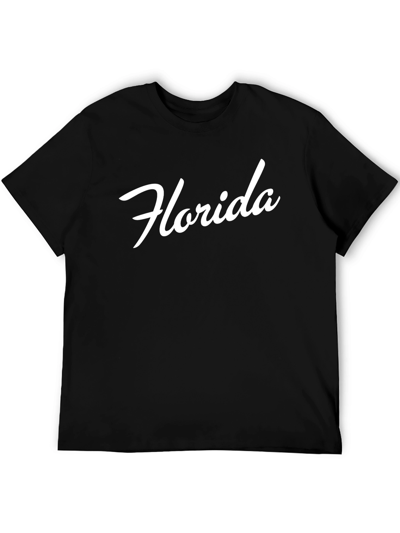 Florida Script Black Cotton T-Shirt
