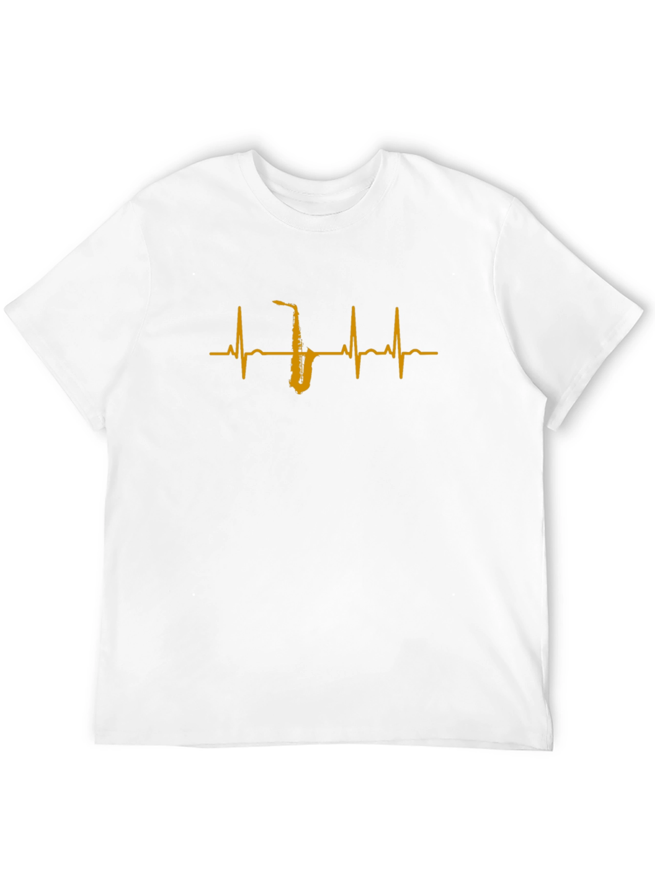 Saxophone Heartbeat Graphic Black T-Shirt