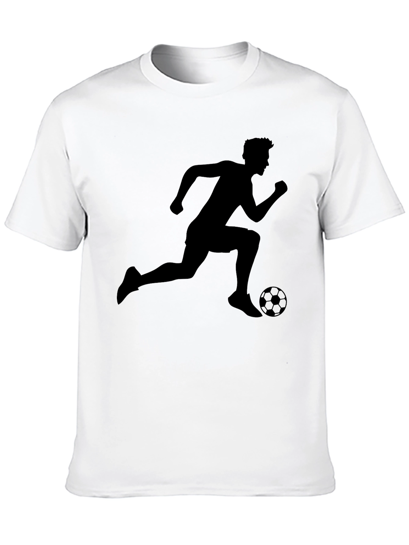 Soccer Player Graphic Tee - Black Cotton T-Shirt