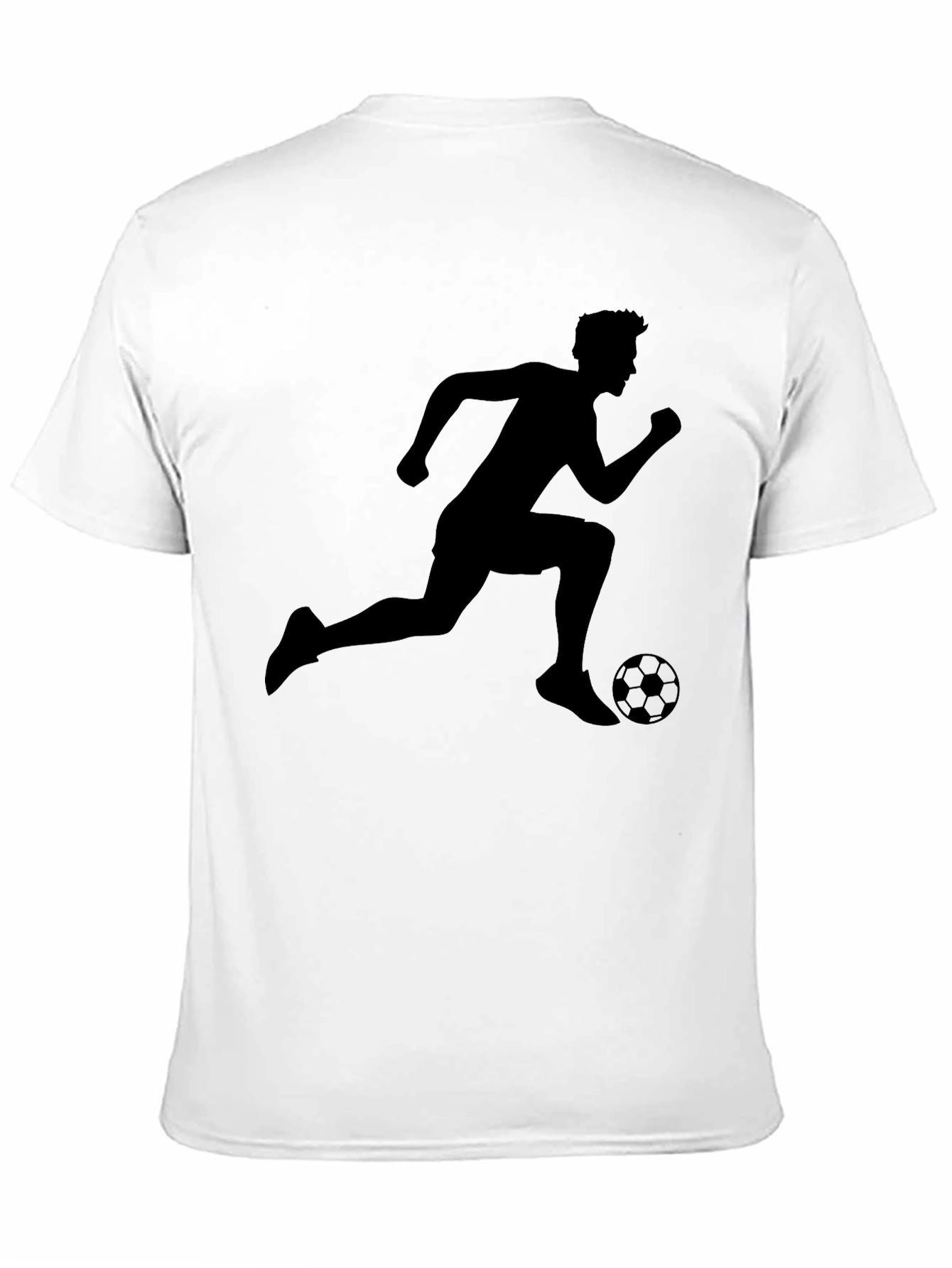 Soccer Player Graphic Tee - Black Cotton T-Shirt