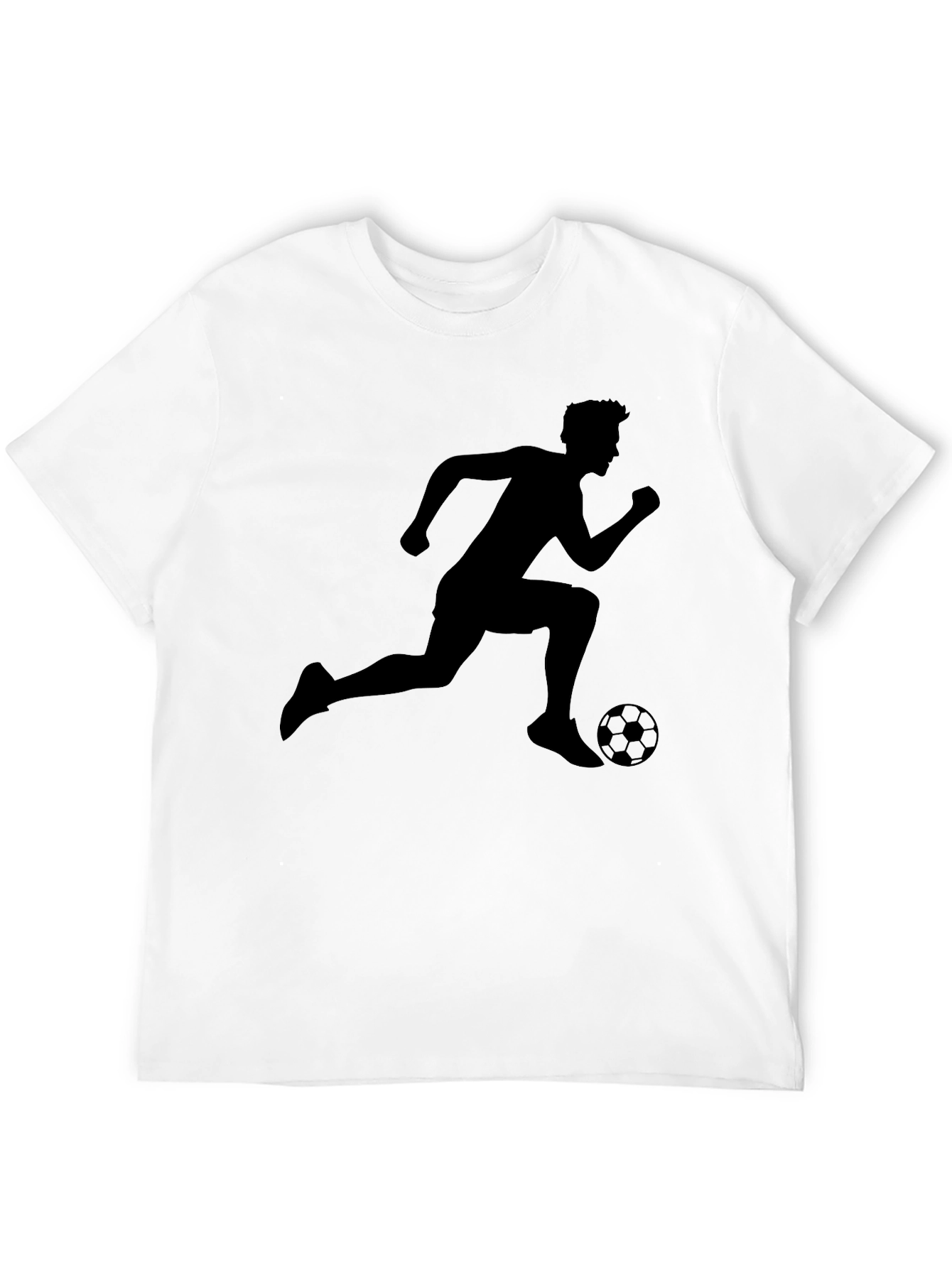 Soccer Player Graphic Tee - Black Cotton T-Shirt