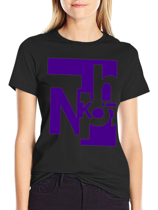 Abstract Purple Design Black T-Shirt