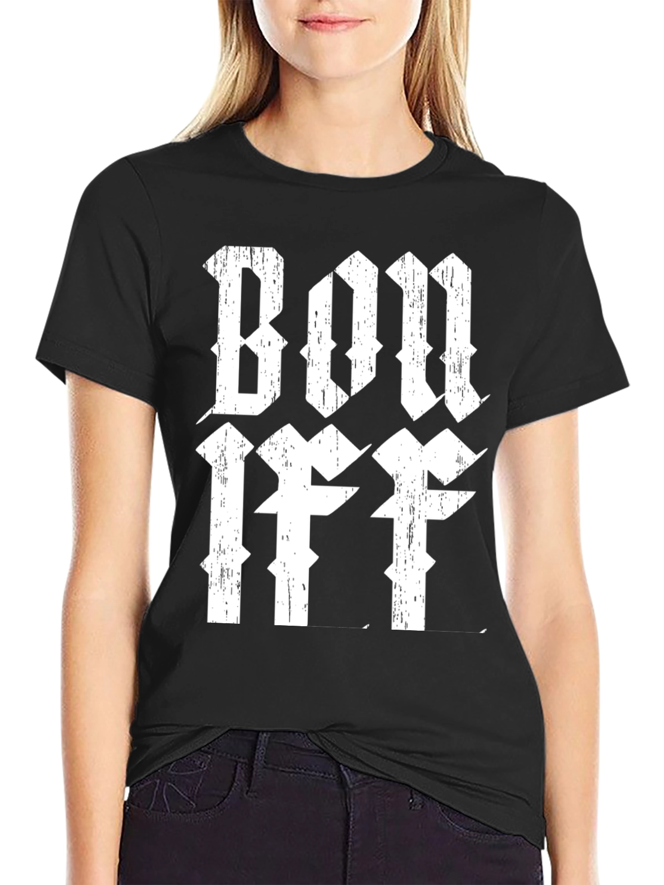 Bon Iff Distressed Graphic Black T-Shirt