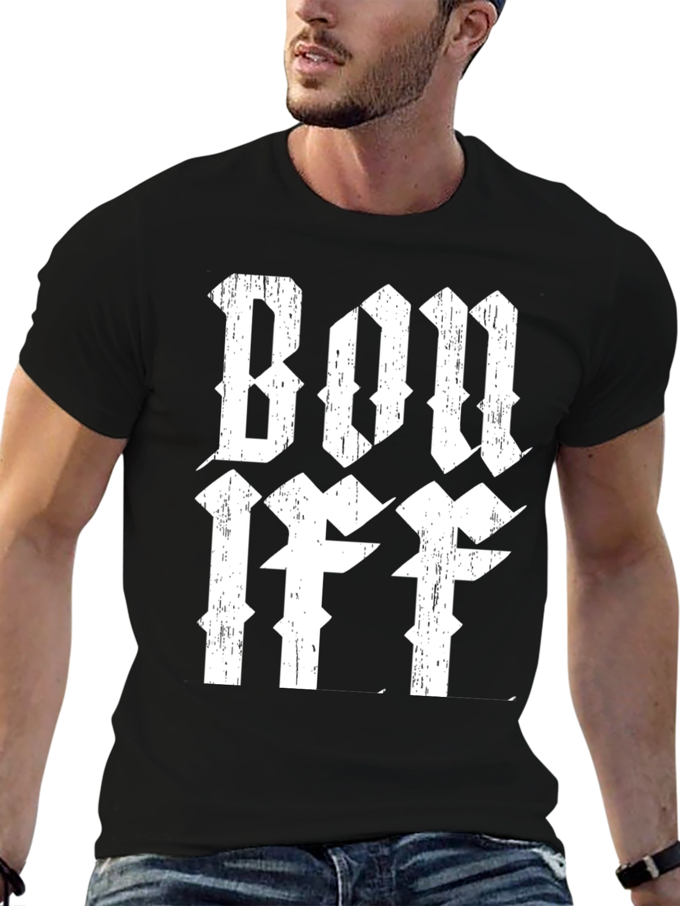 Bon Iff Distressed Graphic Black T-Shirt