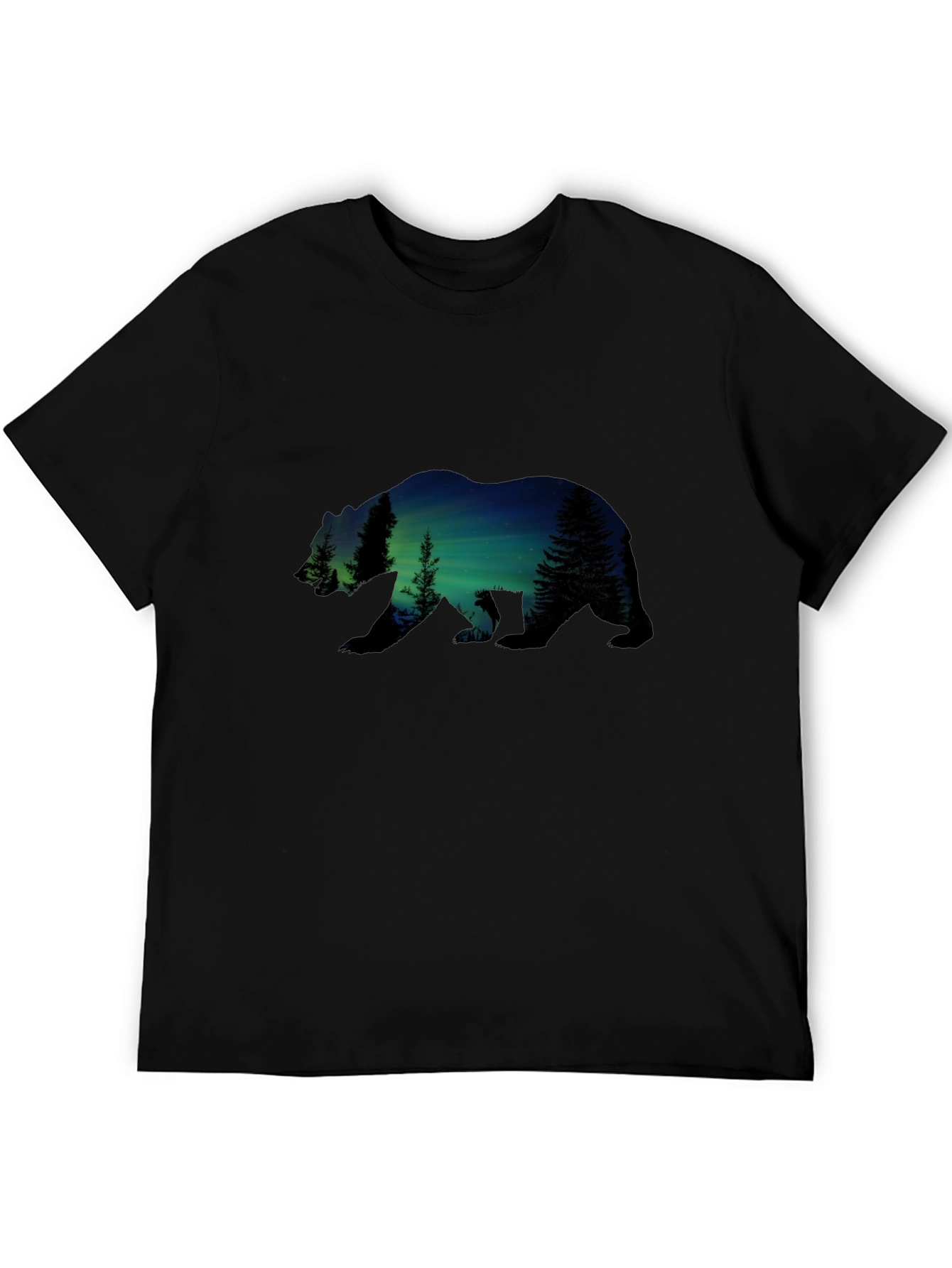 Nature Bear Graphic Tee - Black Cotton Comfort
